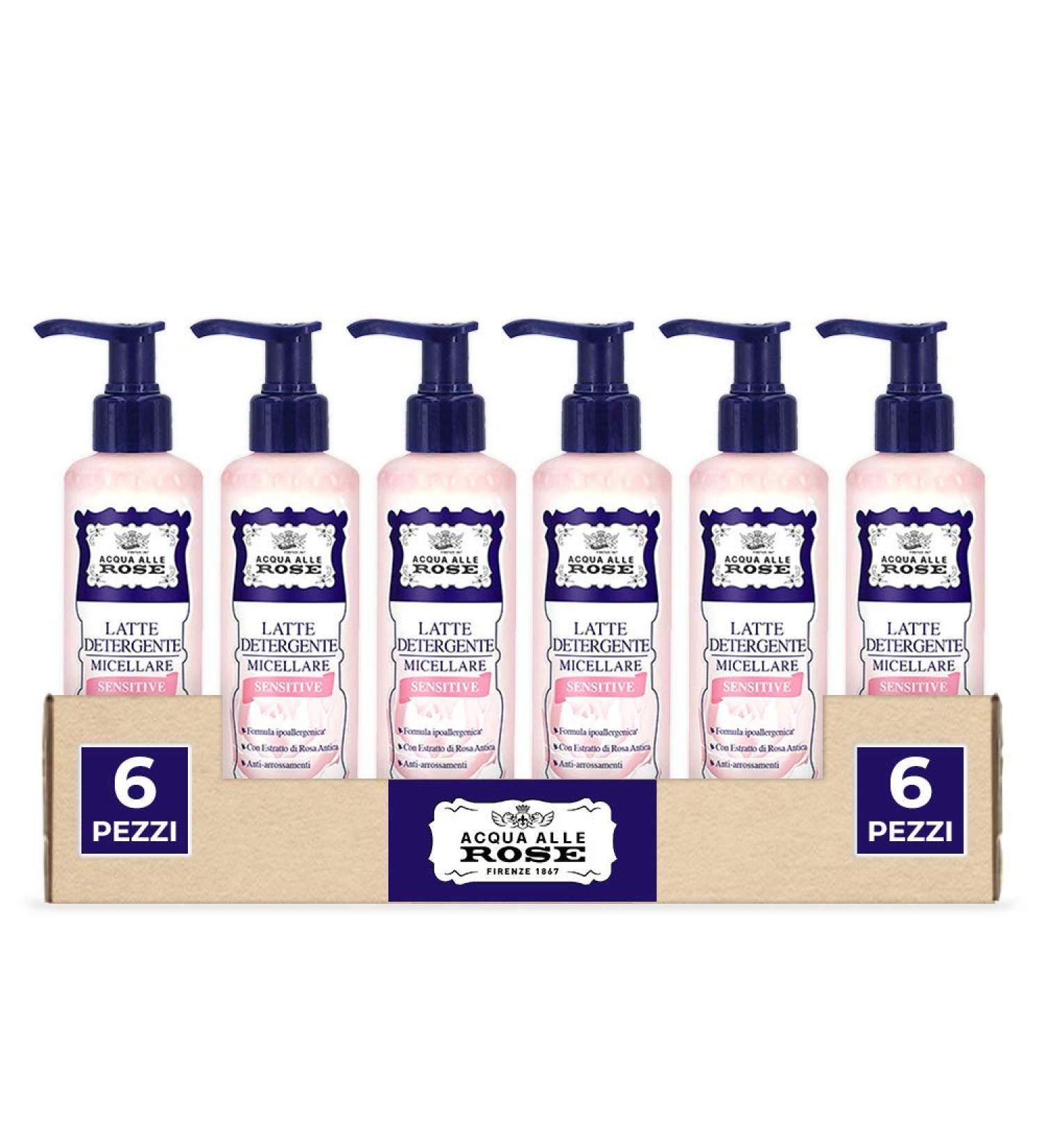 Acqua All Rose Micellar Cleaning Milk for Sensitive Skin | 6 x 200ml | Exclusive on Amazon - Buy Online on GoSupps.com