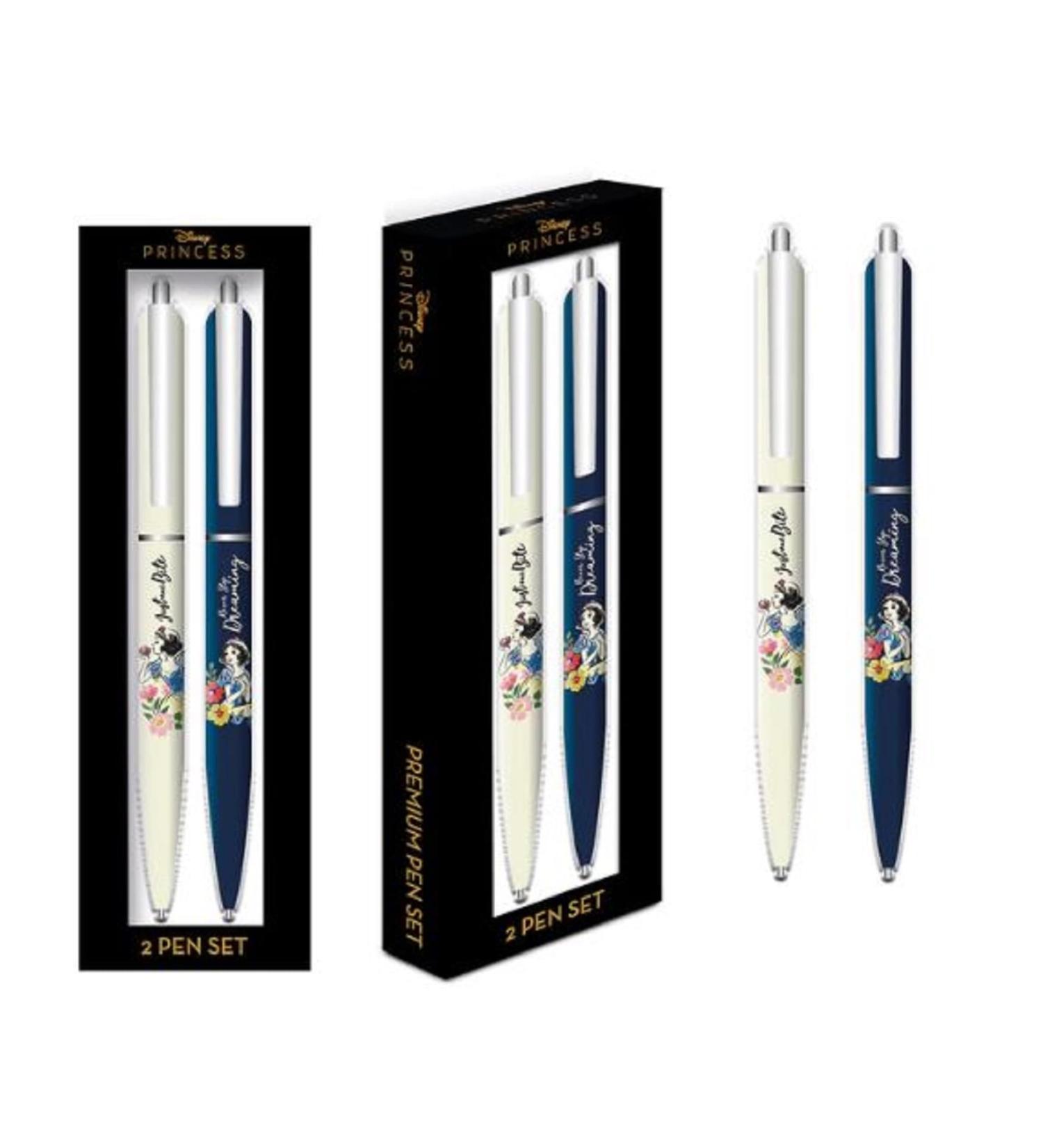 Snow White And The Seven Dwarfs Just One Bite Pen Set (Pack of 2) (One Size) (Blue/White)