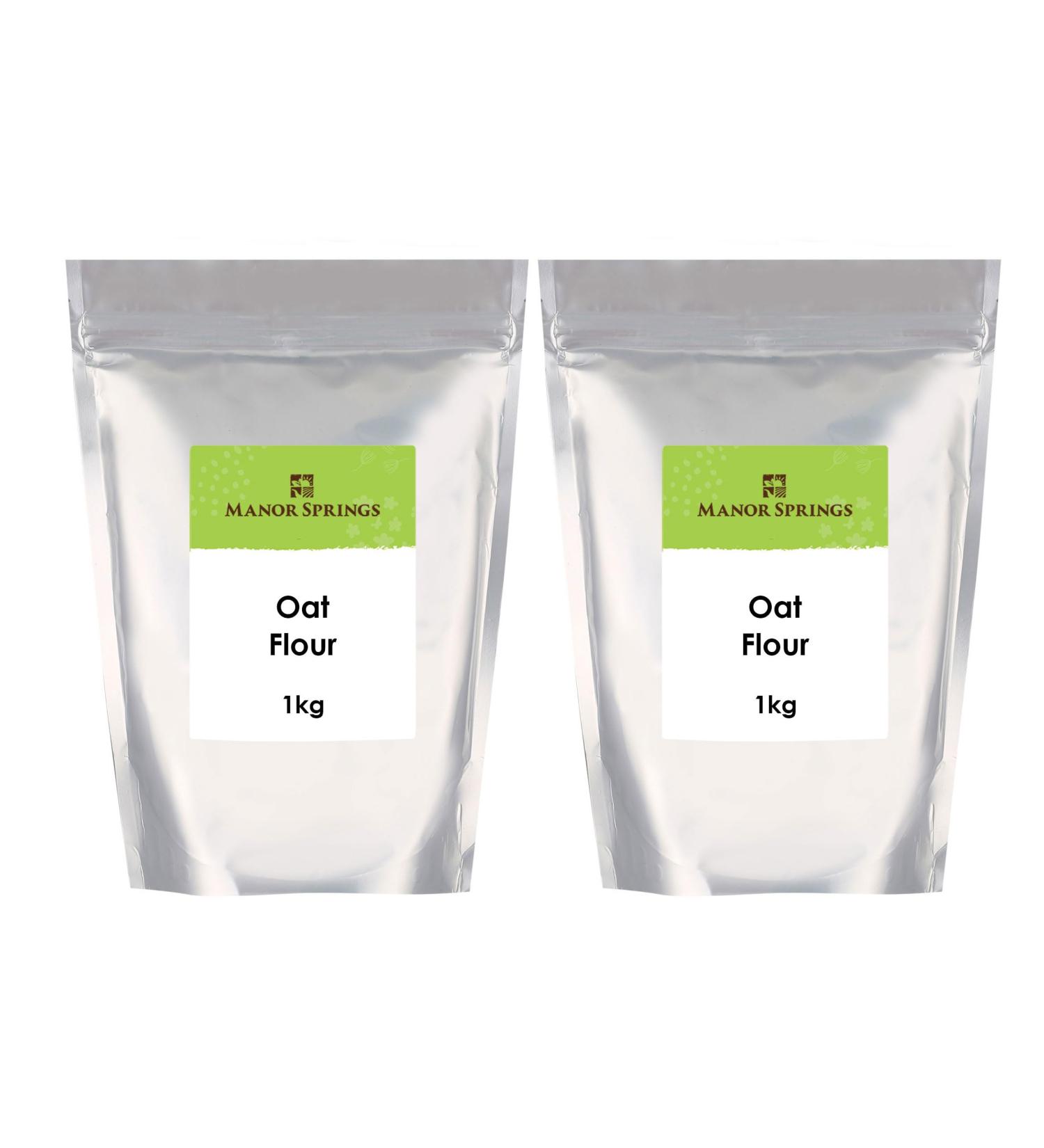 Oat Flour 2kg by Manor Springs Low-Carb Oat Flour with Protein & Dietary Fiber Vegan. Non-GMO for Baking Cooking & More - Buy Online on GoSupps.com