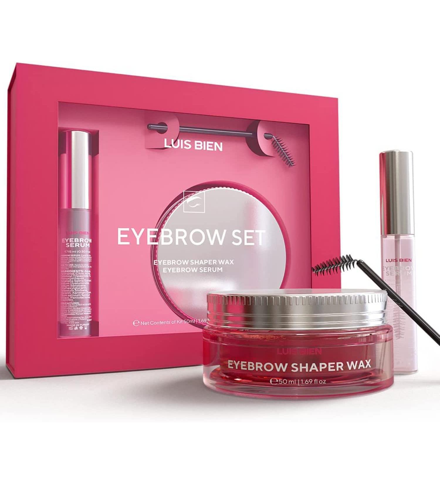 Luis Bien Eyelash Eyebrow Growth Serum Kit for Longer, Thicker Lashes - Castor Oil Serum with Eyelash Curlers and Eyebrow Shaper Soap - 50ML + 15ML - Buy Online on GoSupps.com