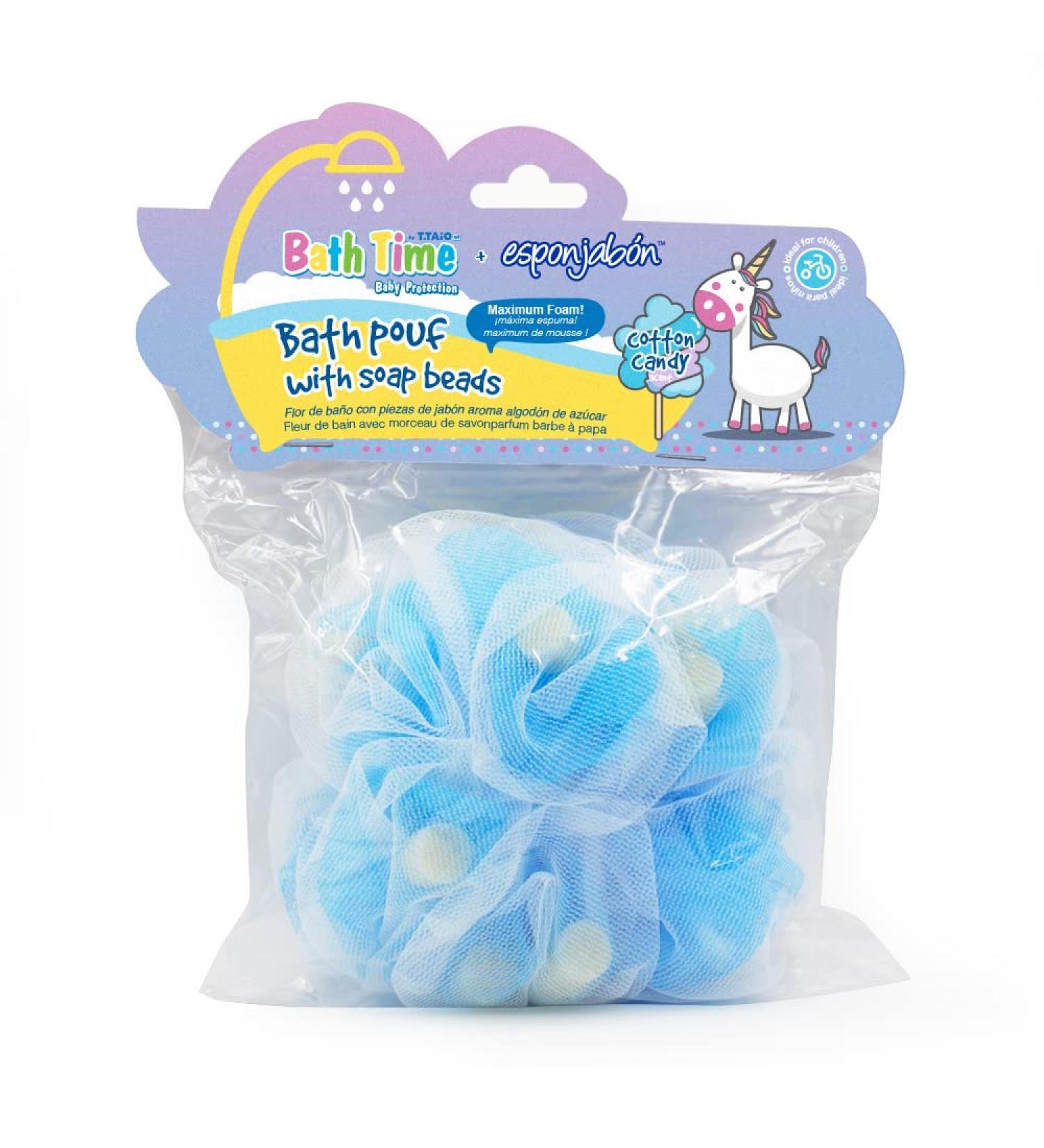 Buy T.Taio Esponjabon Loofah Body Wash Ball - Cotton Candy Scented Bath Puff for Kids | Shop Internationally - Buy Online on GoSupps.com