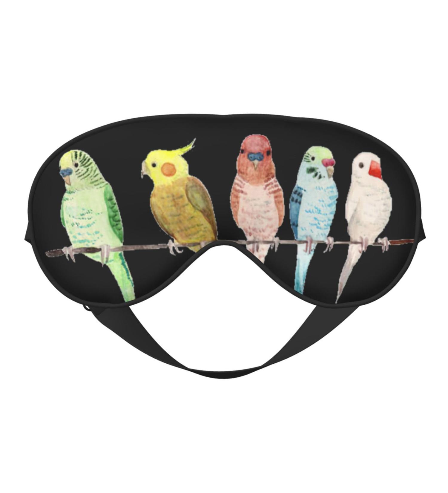 Buy SSIMOO Colorful Parrots Soft Sleep Eye Mask | Breathable Female Eye Patch for Travel & Relaxation - Black - International Shipping Available - Buy Online on GoSupps.com