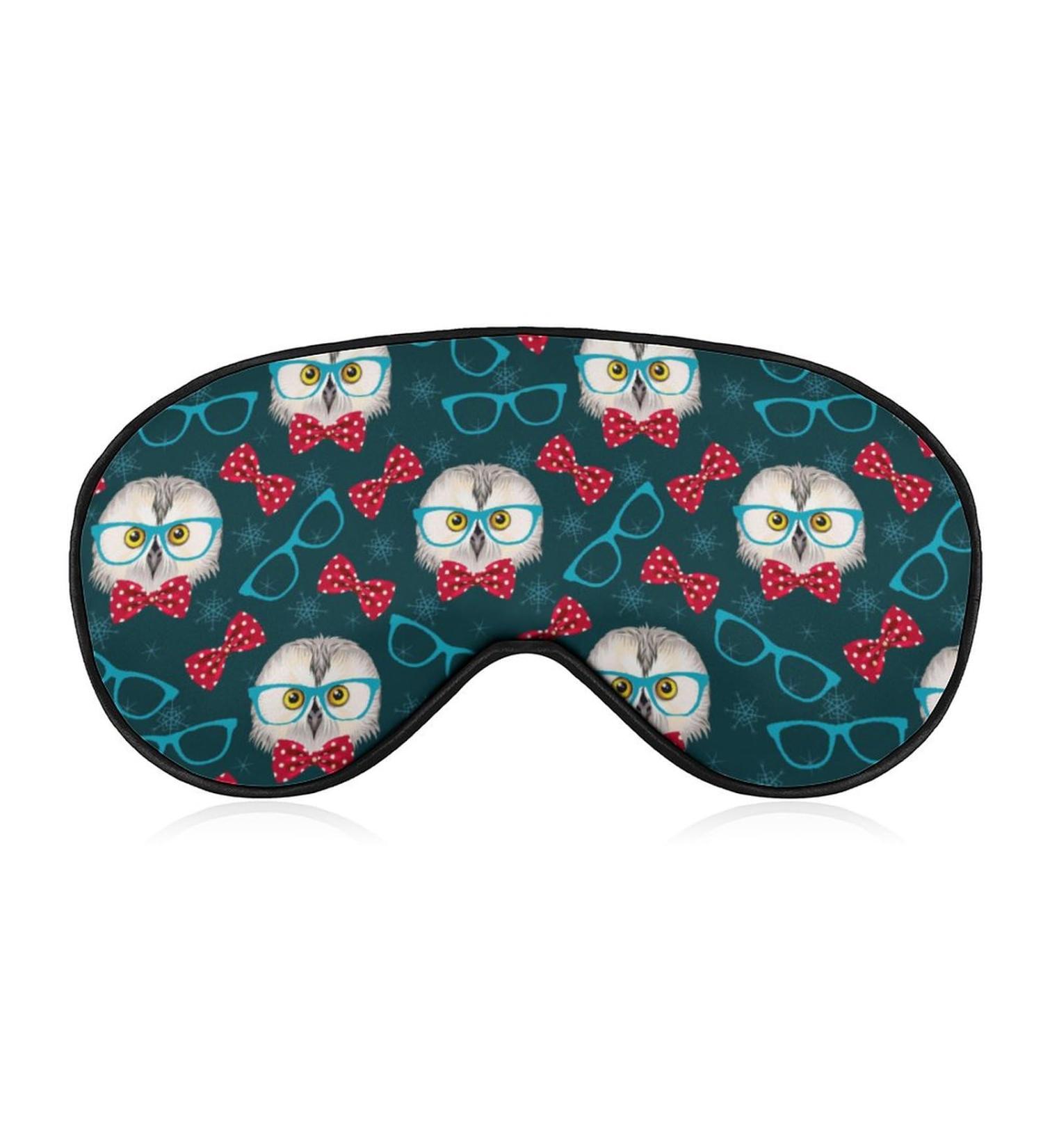 Owl Sleep Mask with Glasses | Adjustable Strap for Light Blocking | For Men and Women - Perfect for Sleeping, Travel, and Napping - Buy Online on GoSupps.com