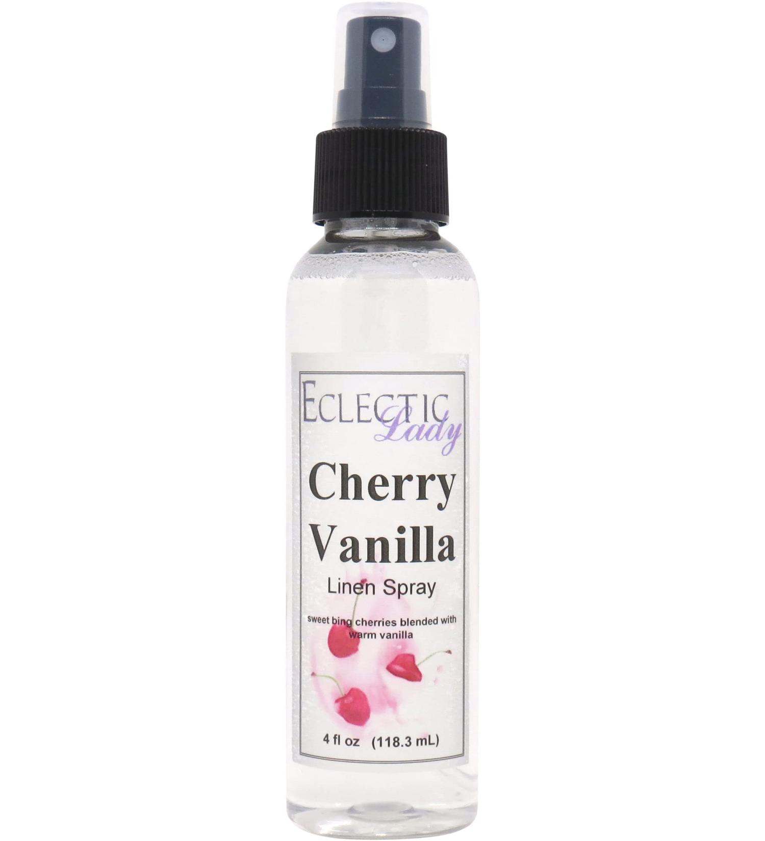 Cherry Vanilla Linen Spray 4 ounces - Eclectic Lady Sheet and Linen Spray - No Artificial Colors Parabens or Preservatives - Long-Lasting Scent for Bed Fabric & Pillow 4 Fluid Ounces - Buy Online on GoSupps.com