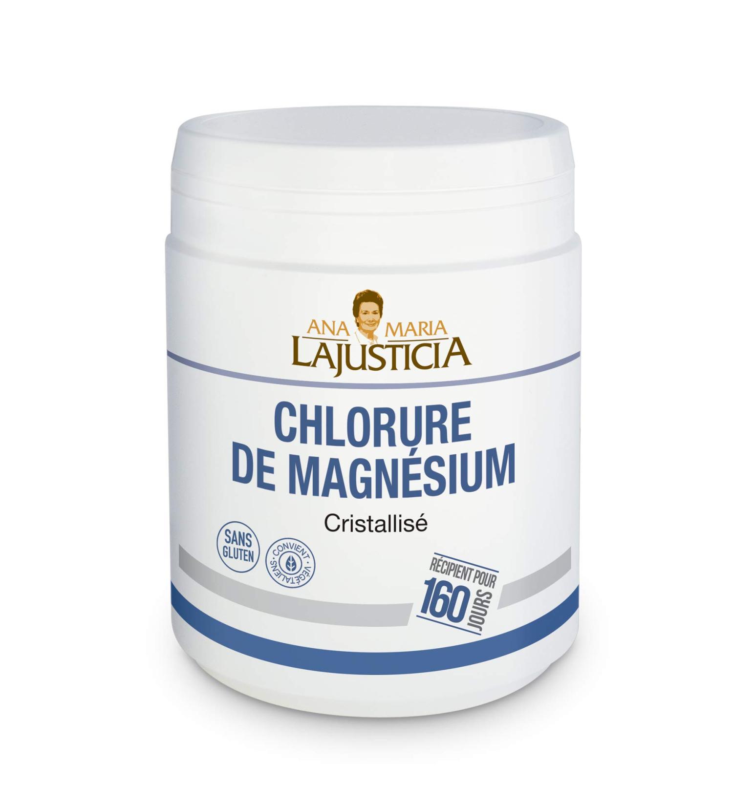 Ana Maria Lajusticia - Magnesium chloride - 400 g Reduces fatigue and lack of energy, improves the functioning of the nervous system. Bottle for 160 days of treatment.