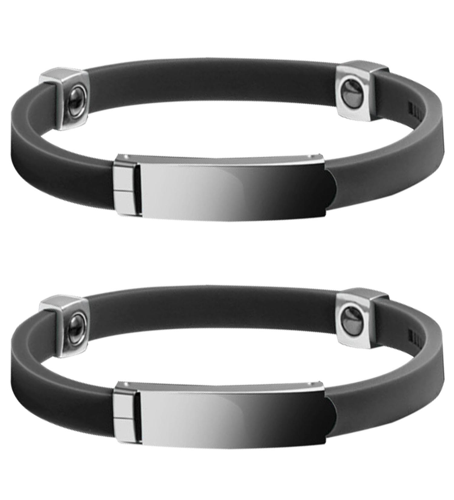 1/2pc Wrist Band - 20g Silicone Wristbands Custom Wrist Bands | Adjustable Hand Wrist Band Anti Static Wrist Strap Band Cordless Band Sports Wristbands Black Colour Hand Wrist band for Boys Adults 2pcs Black - Buy Online on GoSupps.com
