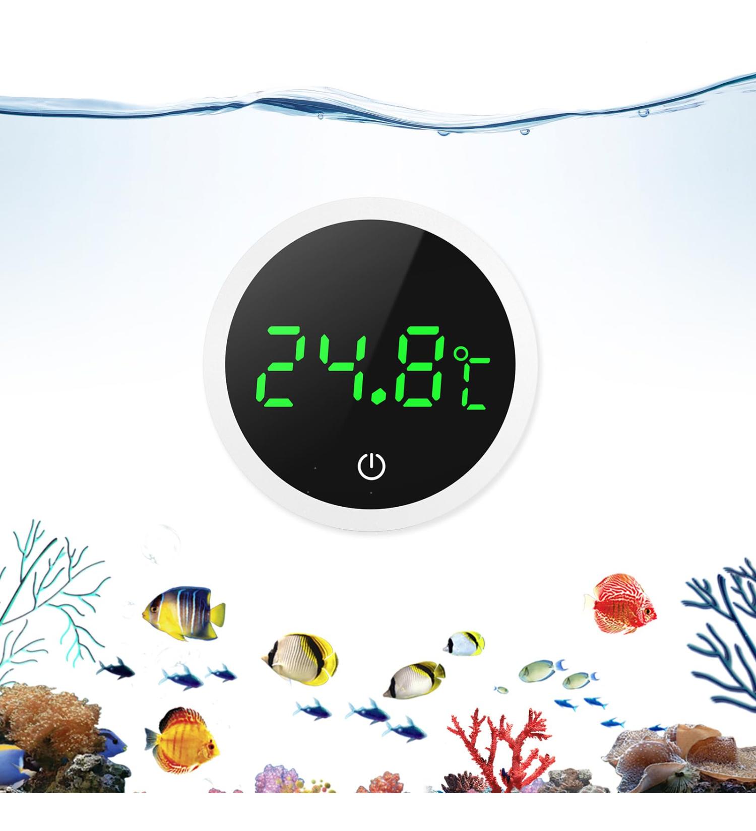 OQIMAX Digital Aquarium Thermometer - Mini Wireless Water Thermometer with LED Display for Freshwater & Saltwater Aquariums - High Precision Touch Wake-Up Feature - Buy Online on GoSupps.com