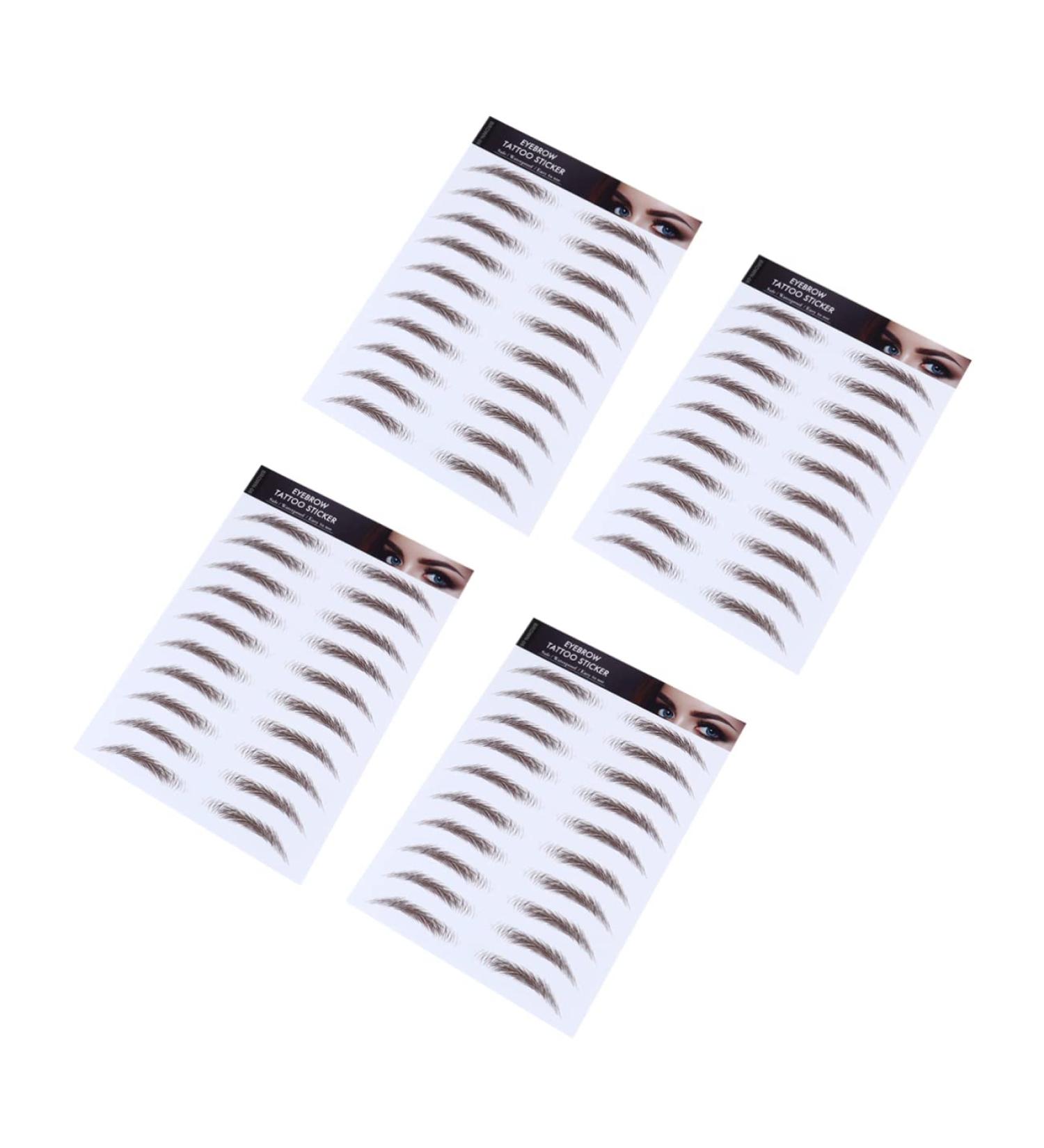 Housoutil 4pcs Eyebrow Stickers False Eyebrows Sticker Hair Water Transfer Eyebrow Sticker 6d Mold Modify 21x15cm Brown - Buy Online on GoSupps.com