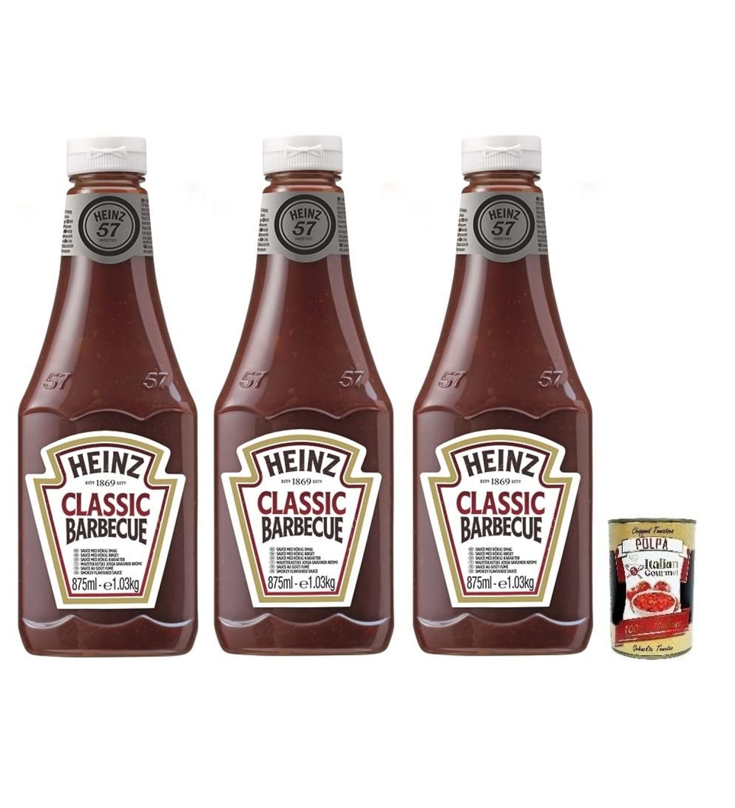  Italian Gourmet E.R. Heinz Salsa Smoked Flavour Barbecue Sauces 870 ml + Gourmet Polpa di Pomodoro Italian Box 400 g - Buy Online on GoSupps.com