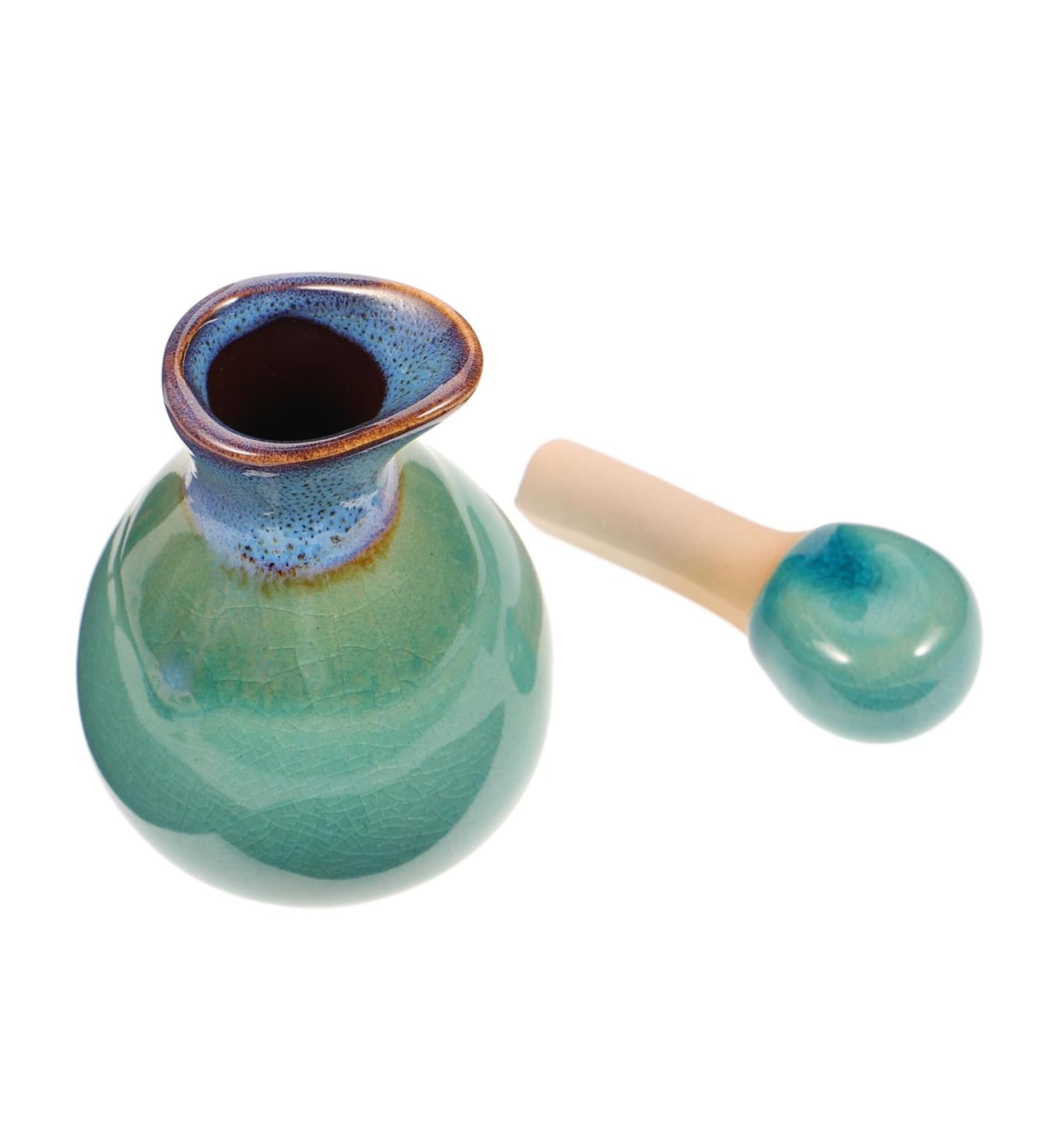 FOMIYES Small Stand Ceramic Sake Bottle Ceramics Bowl for Beauty Salon Ceramic Bowl Sealed Jar Mini 5.5 7.5cm Blue - Buy Online on GoSupps.com