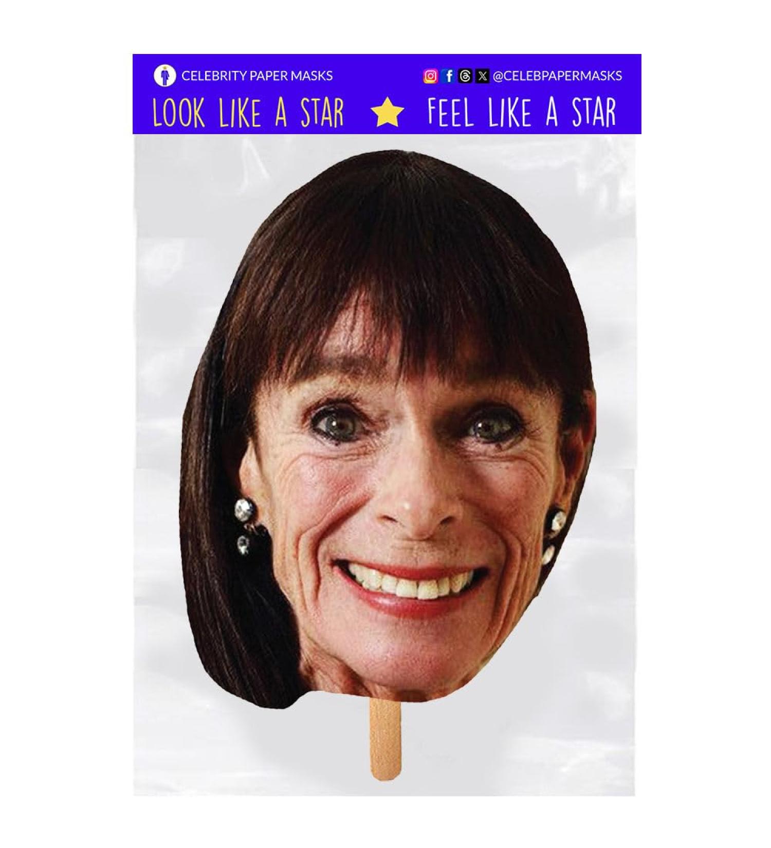 Geraldine Chaplin Mask - Prince Philip Celebrity Face Mask | The Crown On A Stick | International Shipping - Buy Online on GoSupps.com