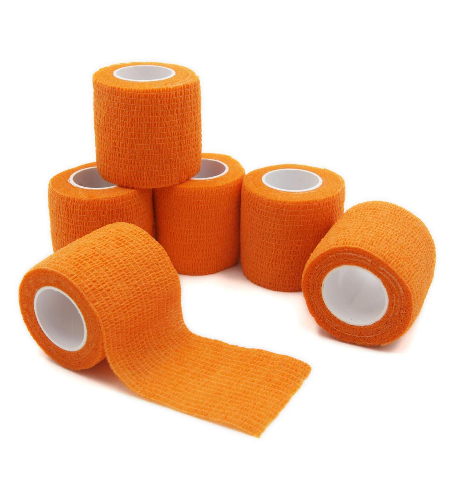 Buy Orange Cohesive Bandages - 2-Inch Self-Adherent First Aid Tape (Pack of 6) - Colorful & Durable Wraps for International Shipping - Buy Online on GoSupps.com