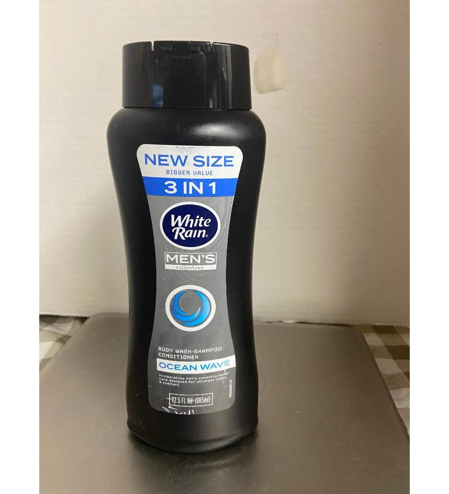 White Rain 3 in 1 Men's Collection Body Wash Ocean Wave (3 EA 22.5 oz ea 67.5 oz total)