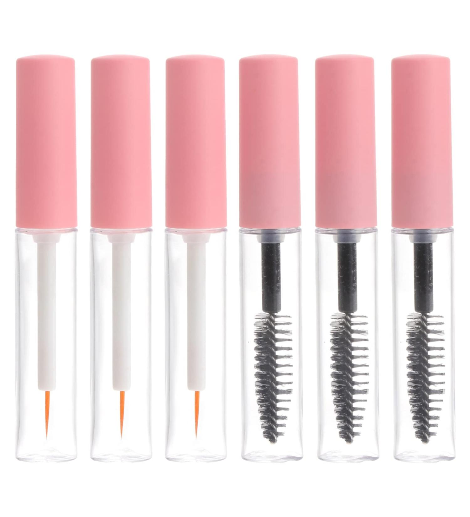Ciieeo 6pcs Eyeliner Stick Eyelash Brush Mini Containers Pet Shadow Tip Liner Tubes Make up Travel 10.5x1.5cm Pink - Buy Online on GoSupps.com