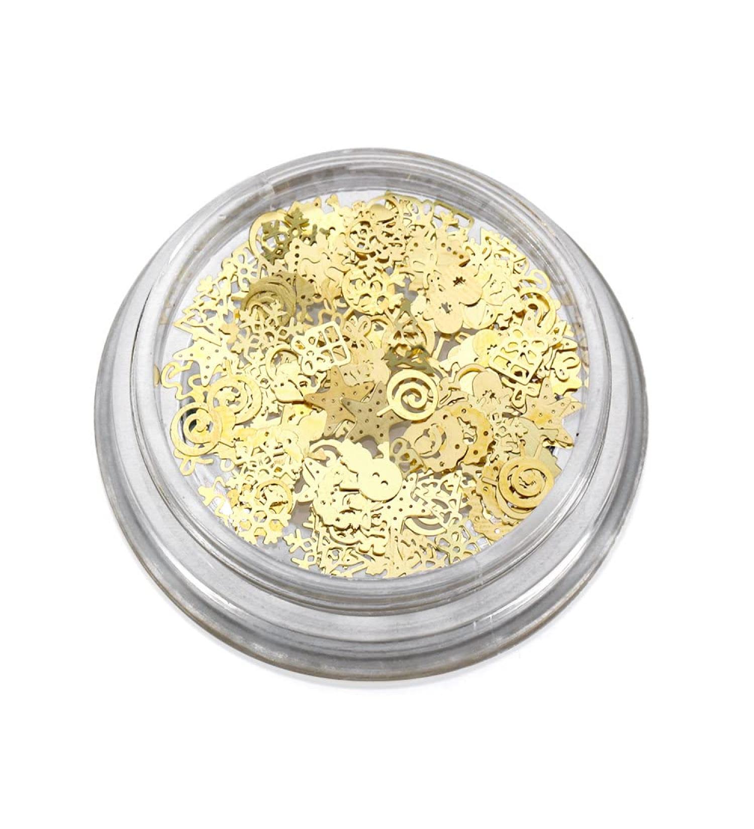3D Ring Bell Elk Snowflake Spangles for Gel Paillettes Gold Glitter Flakes Sequins for Nails Christmas Nail Decoration Nails Sequins - Buy Online on GoSupps.com