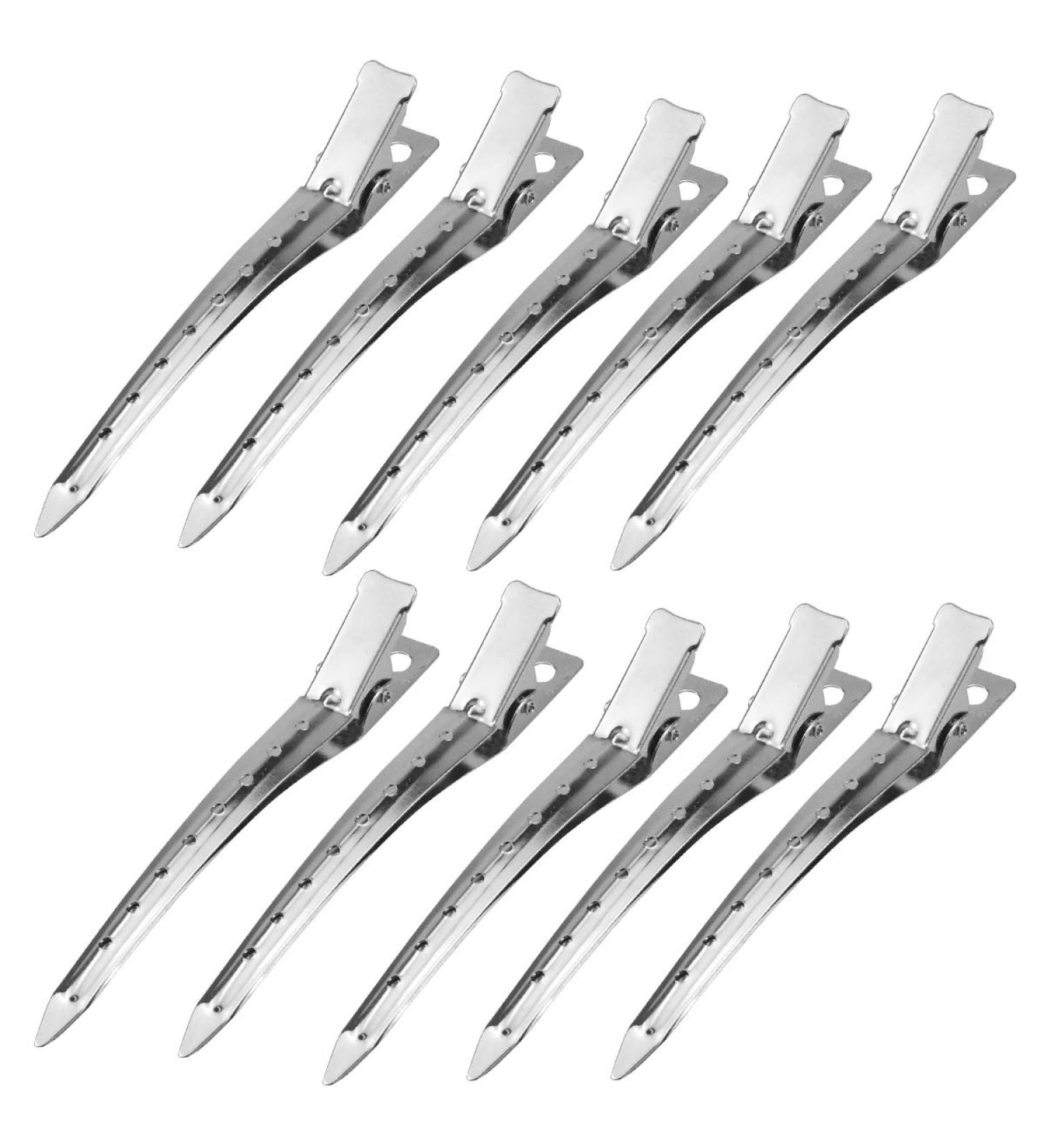 24-Piece Metal Crocodile Hair Clips for Women - Non-Slip Alligator Barrettes | DIY Accessories - Silver - Buy Online on GoSupps.com