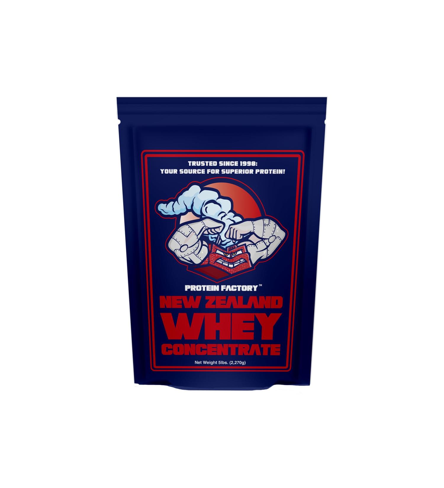Protein Factory Whey Protein Powder - 5lbs New Zealand 7000 Whey Protein - 100% Grass Fed Non-GMO No Soy Lecithin Daily Diet for Pre & Post Workout - 76 Servings