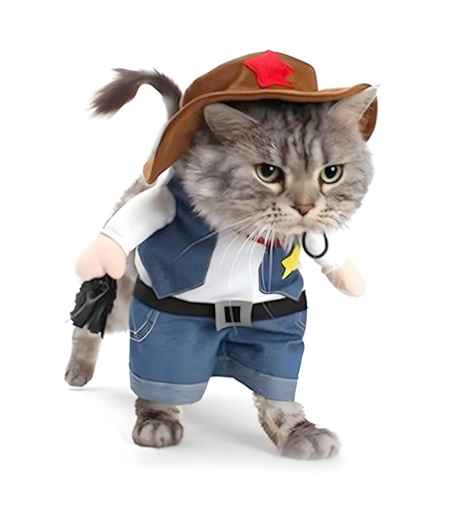 Delifur Christmas Cowboy Costume for Pets | Funny Dog & Cat Outfit for Holiday Parties - Buy Online on GoSupps.com