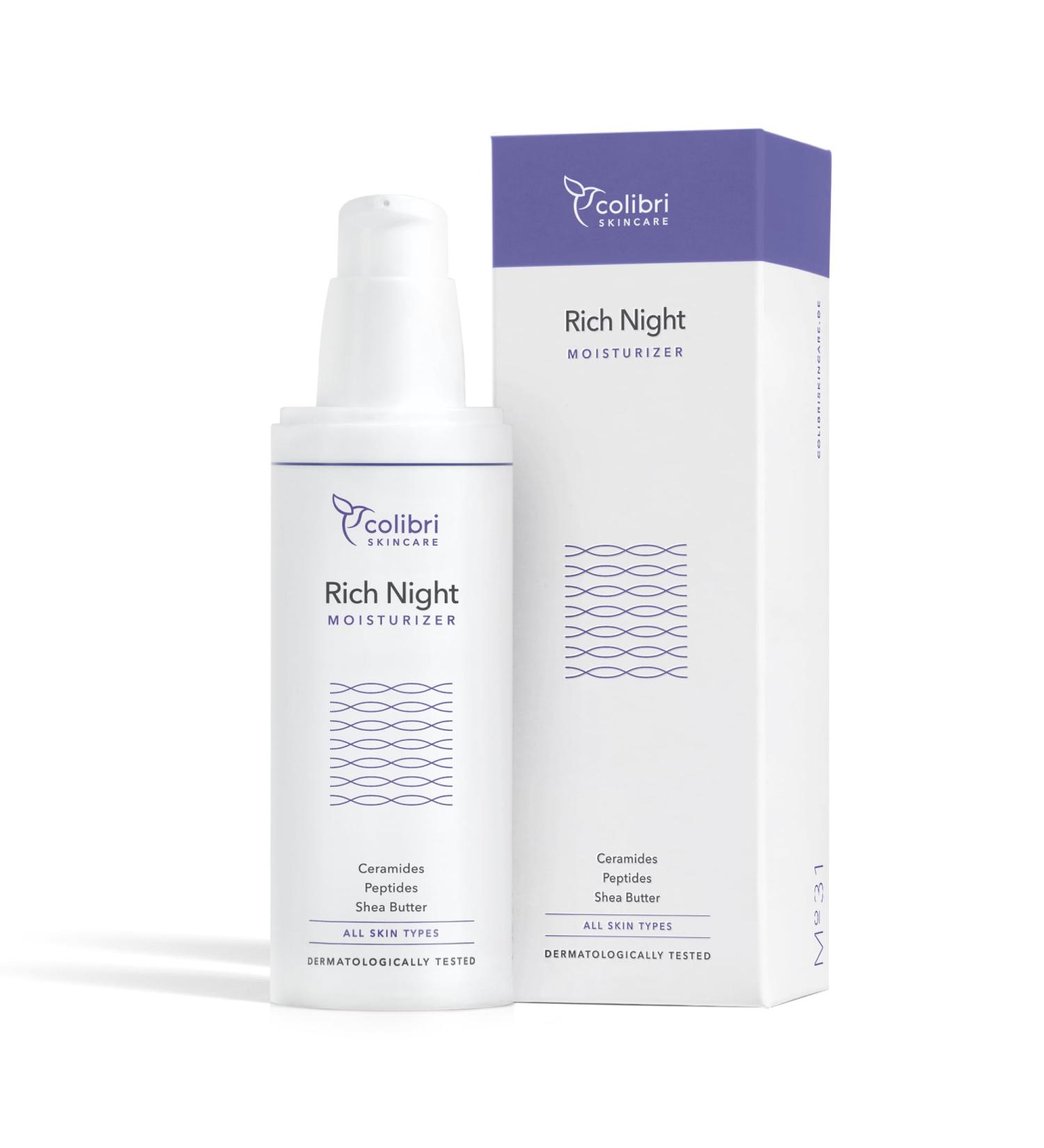 Colibri Skincare Rich Night Moisturizer 80ml - Anti-Aging Night Cream for Accelerated Overnight Regeneration & Strong Skin Barrier - Buy Online on GoSupps.com