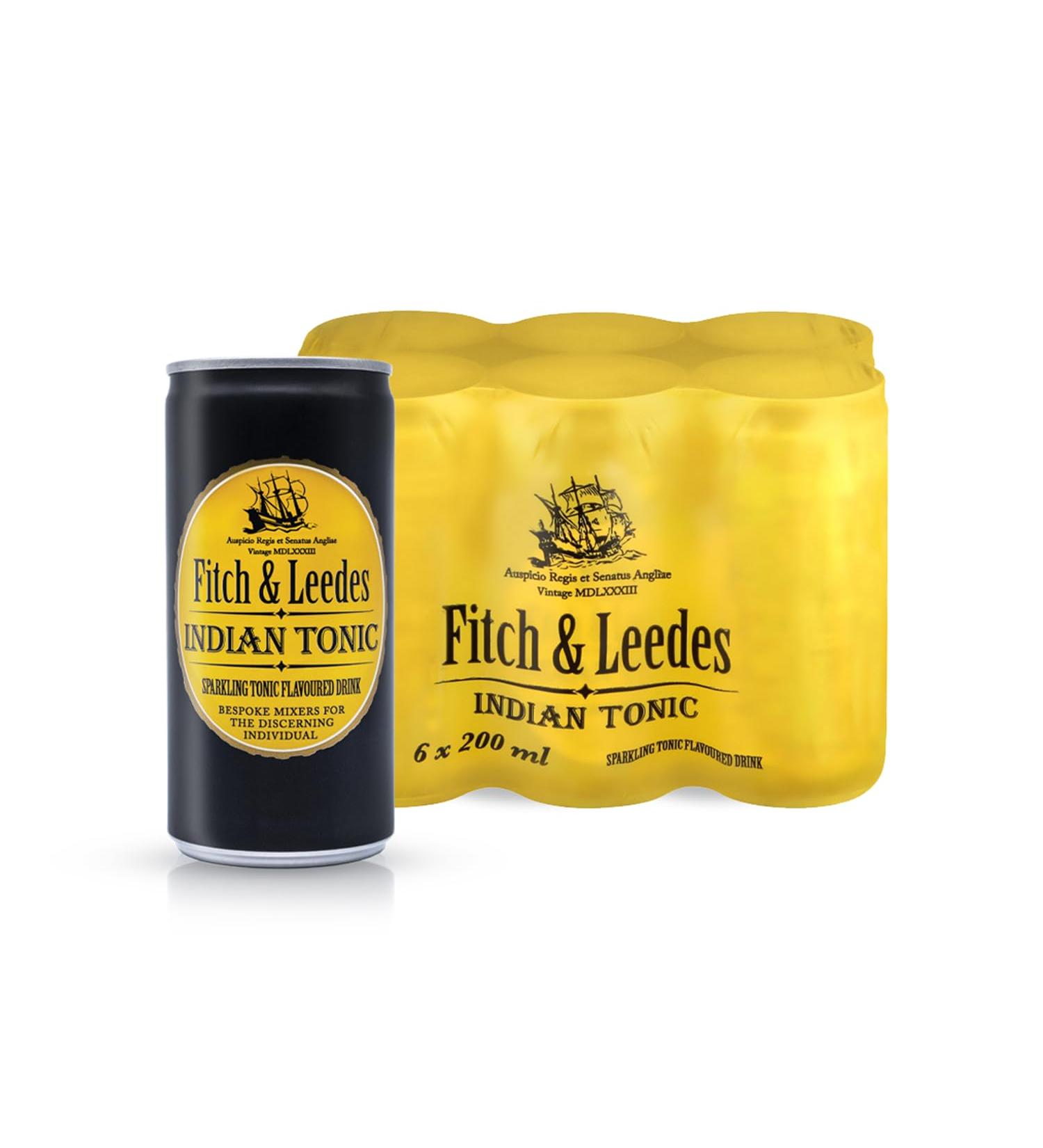 Fitch & Leedes Indian Tonic Water (4x200ml) - Refreshing Tonic from South Africa | Perfect Gin Companion | Spicy Lively Elegant - Buy Online on GoSupps.com