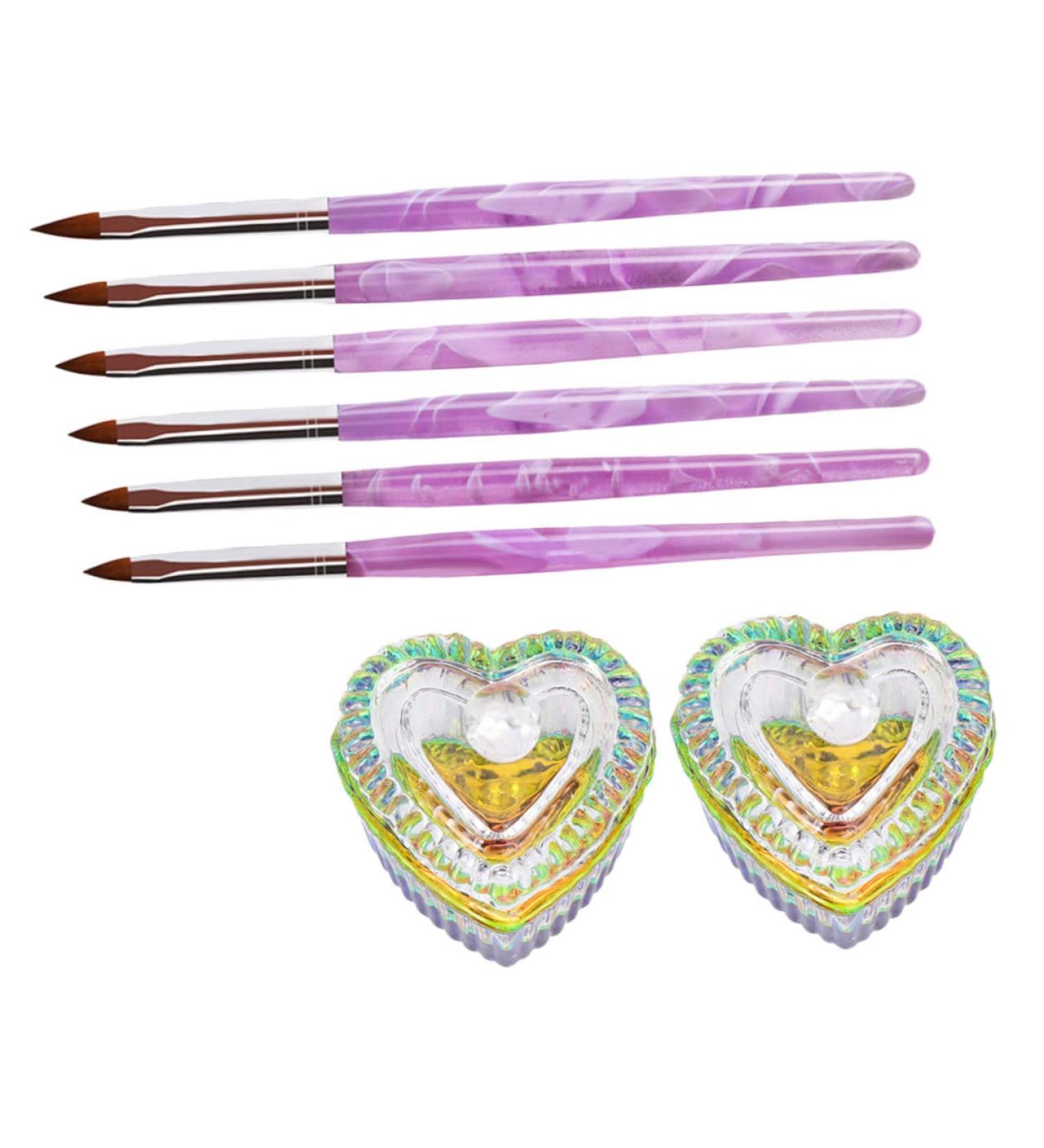 minkissy 1 Set Nail Art Crystal Cup Glass Cups with Lids Glass Nail Cup Container with Lid Glass Tumbler with Lid Glass with Lid Nail Powder Container Nail Pen Crystal Liquid Pastels Abs - Buy Online on GoSupps.com