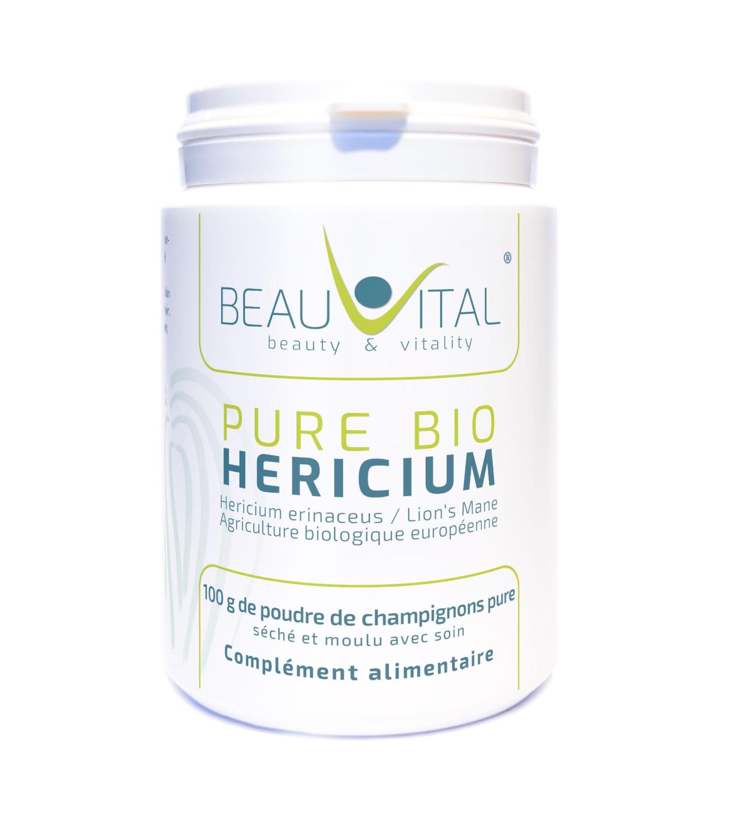 Pure Bio Hericium erinaceus 100g medicinal mushroom powder from EU organic farming vegan without artificial additives - Buy Online on GoSupps.com