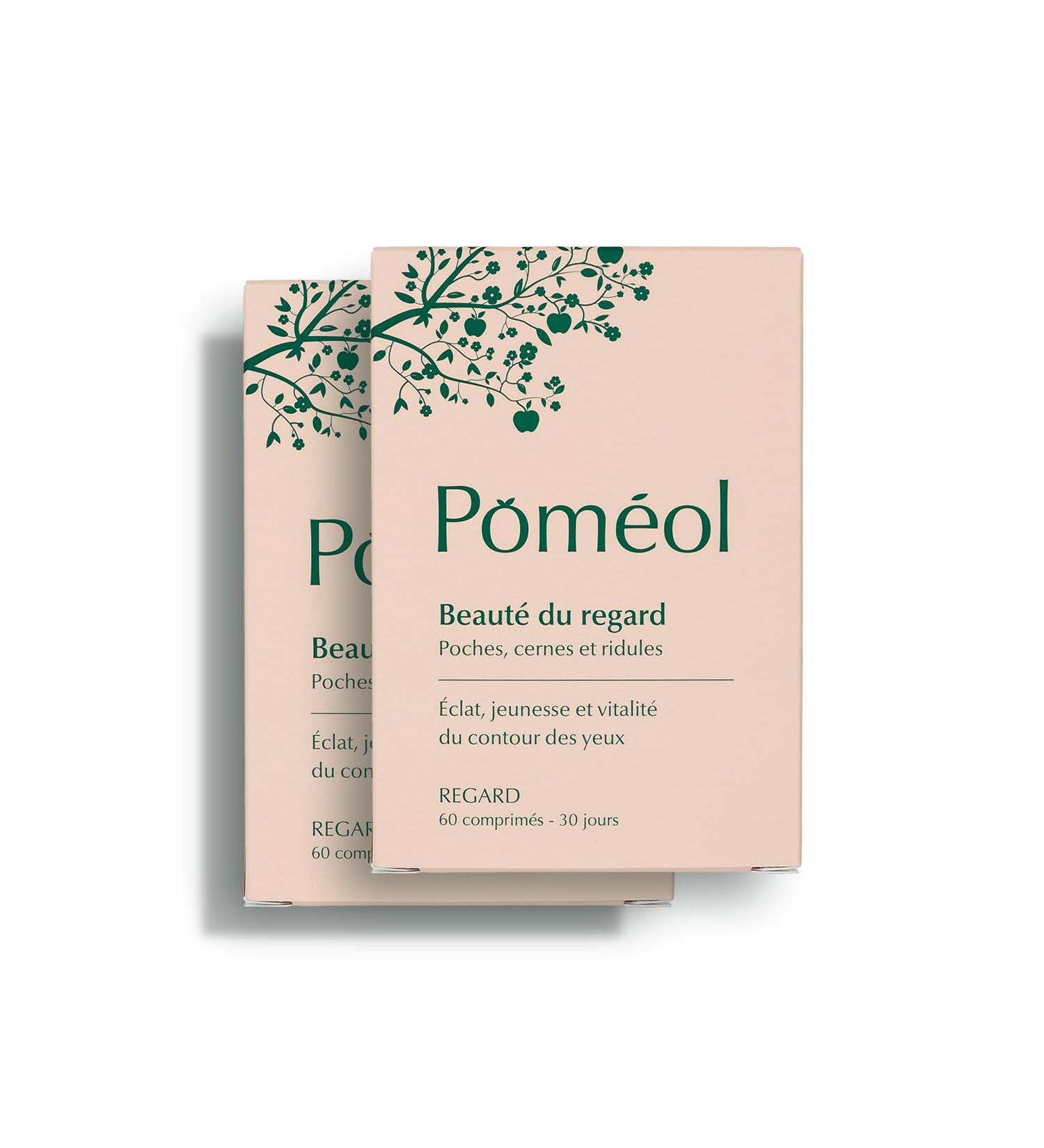 Pom ol Eye Contour Food Supplement Anti-Dark Circles Puffiness and Wrinkles Brightening Eyes Drainage & Decongestance Hydromarc Hyaluronic Acid Collagen Zinc Vitamins 60 days POMEOL