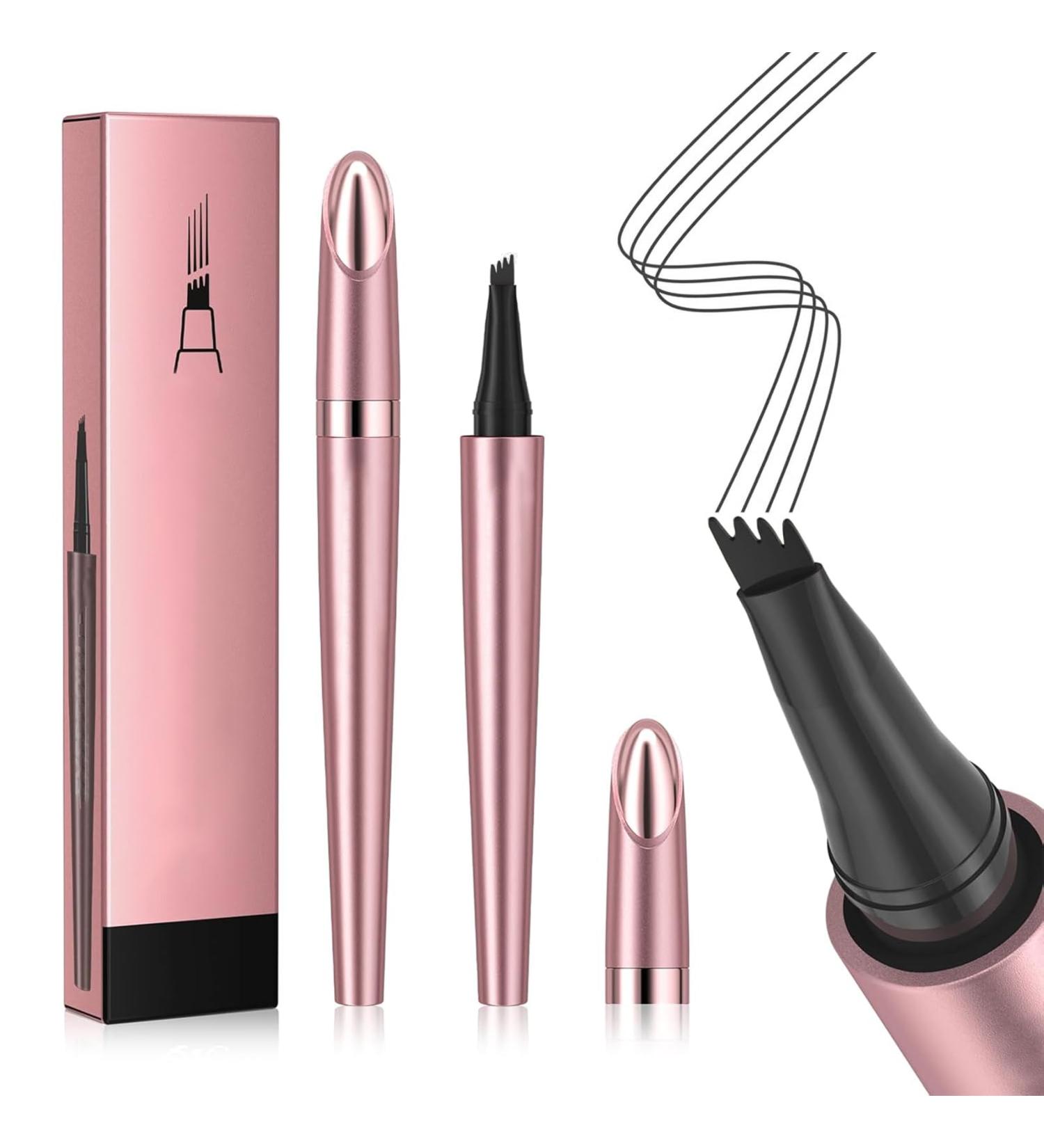  lomdung 3D Waterproof Eyebrow Pencil Eyebrow Microblading Pencil Peeled Effect Eyebrow Pen Create Eyebrows Natural Look Effortless (Black) - Buy Online on GoSupps.com