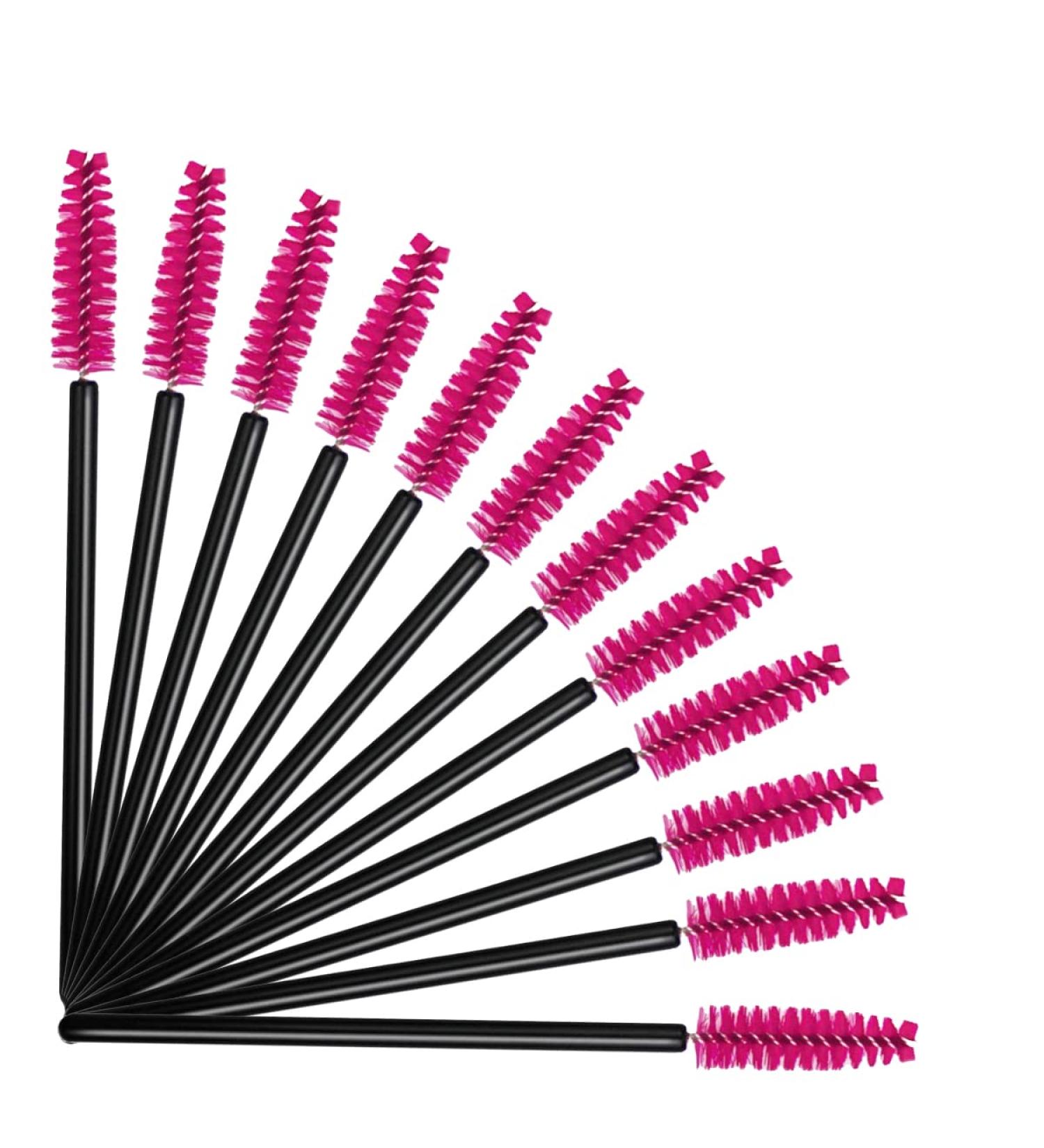 50 Pcs Disposable Mascara Wands Eyelash Brush Spoolies - Rose+Black | Eyebrow & Eye Lash Extension Tools - Buy Online on GoSupps.com