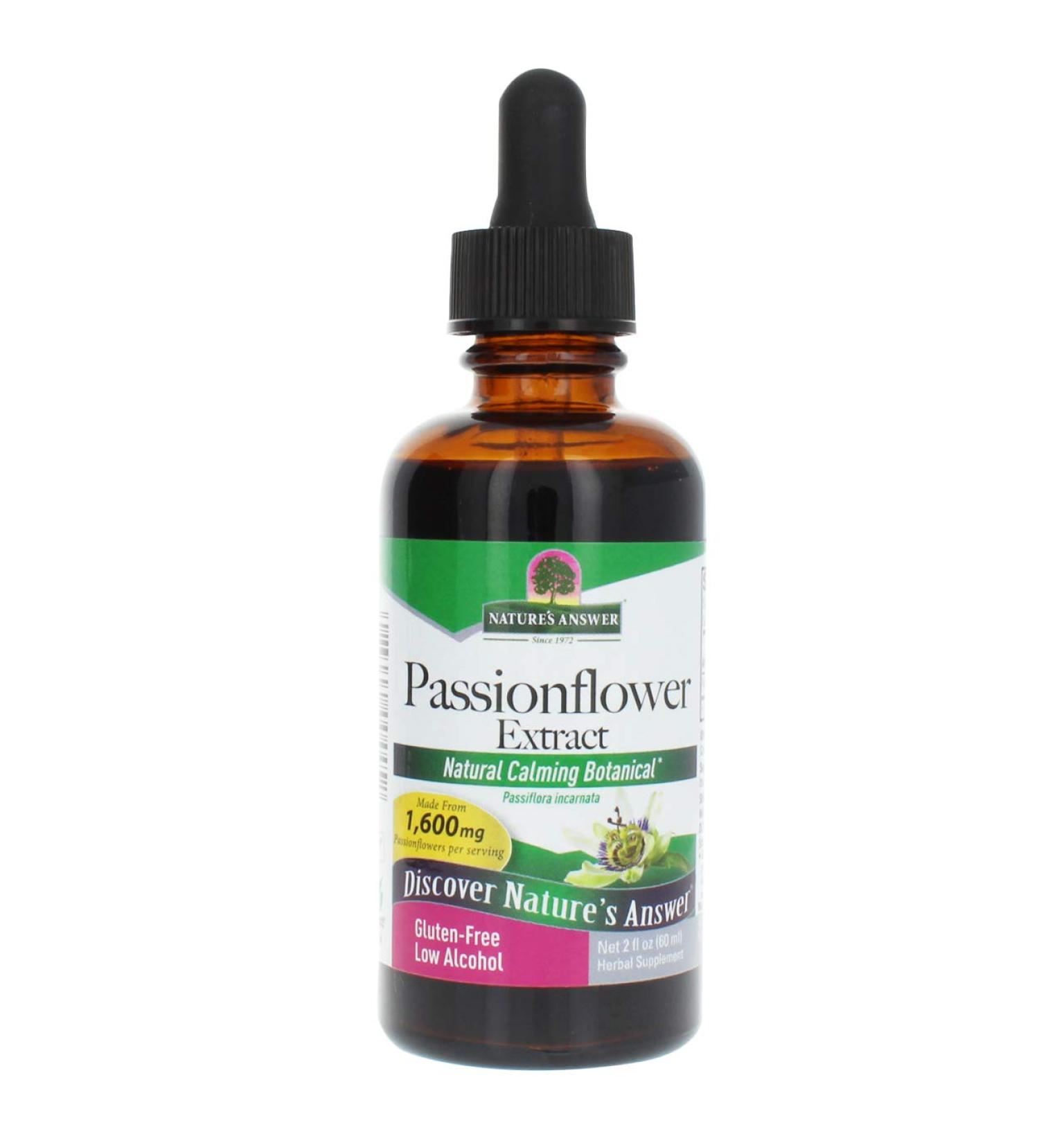 Nature's Answer Passion Flower Supplement - 2oz Calming Aid for Anxiety & Stress Relief - Buy Online on GoSupps.com