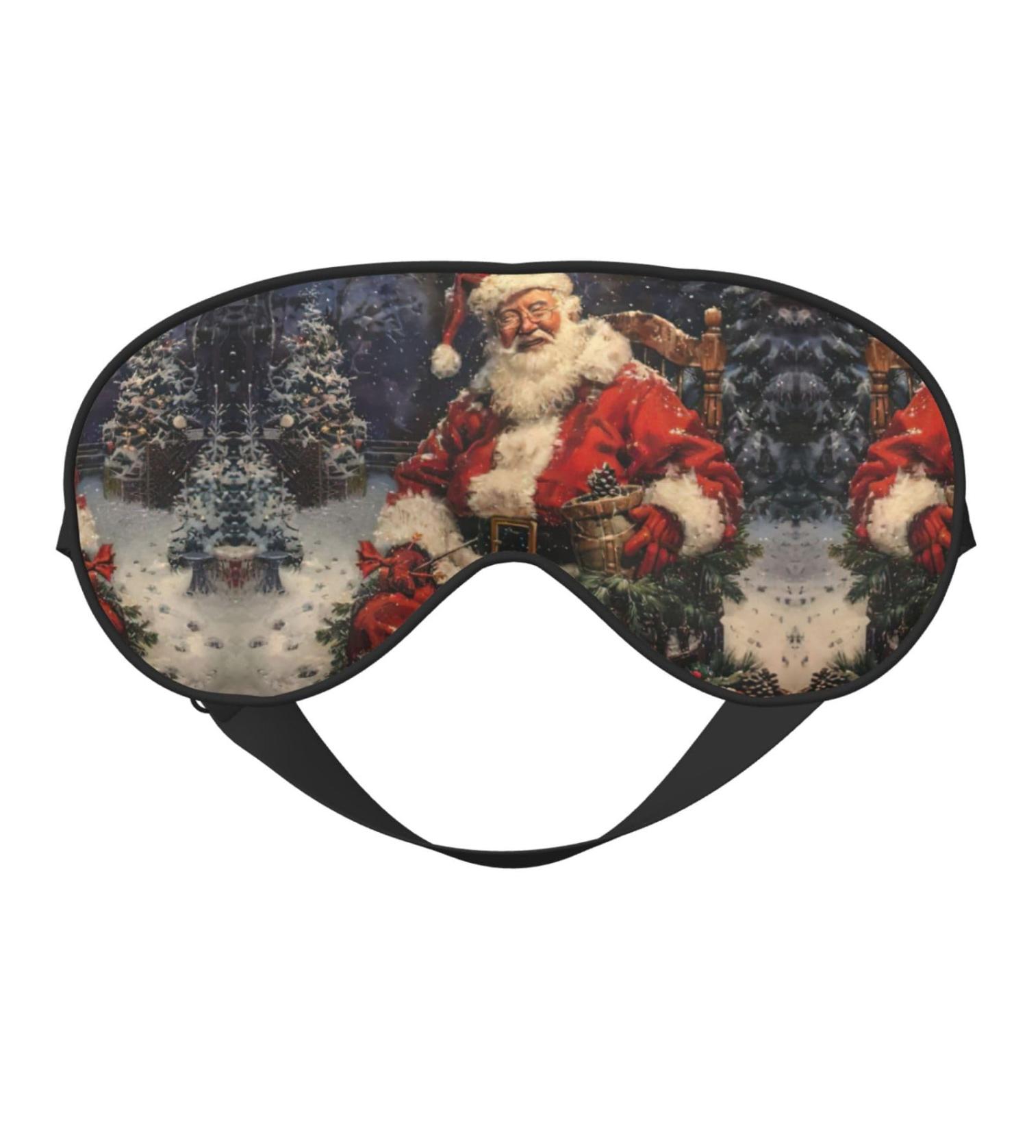 Buy SSIMOO Merry Christmas Print Ultra-Soft Light-Blocking Eye Mask | Optimal Comfort & Restful Sleep Perfect for International Shipping - Buy Online on GoSupps.com