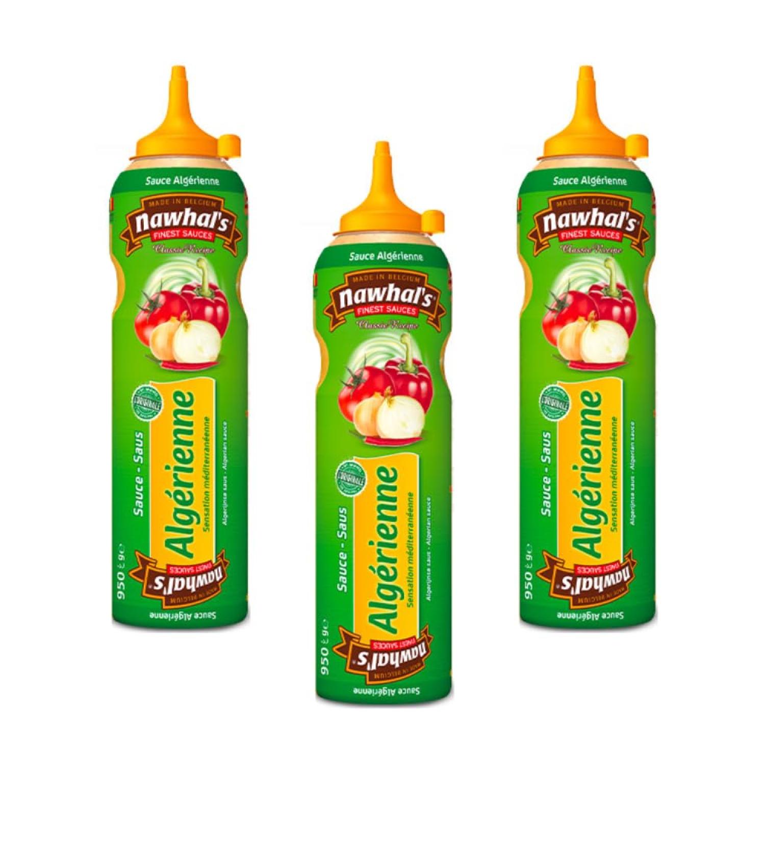 Nawhal's Algerian Sauce 500 ml Pack of 3 – Perfect for your dishes with its slightly sweet and subtly spicy taste – Enhances your burgers, fries, sandwiches and grills.