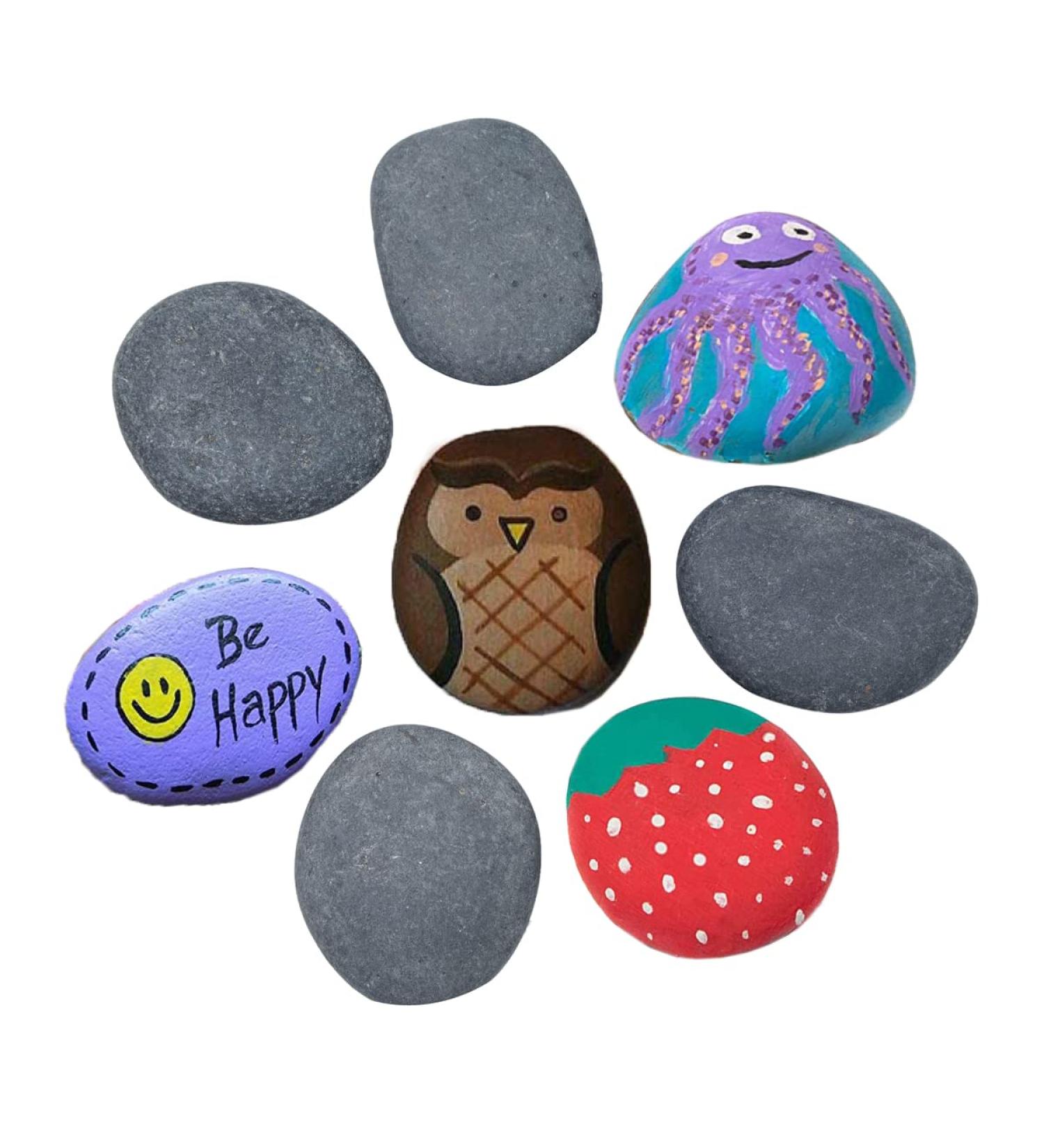 Buy Ksnnrsng Flat Stones for Painting & Garden Decoration - Hand-Picked Gray Pebbles (50-70 mm) - Buy Online on GoSupps.com