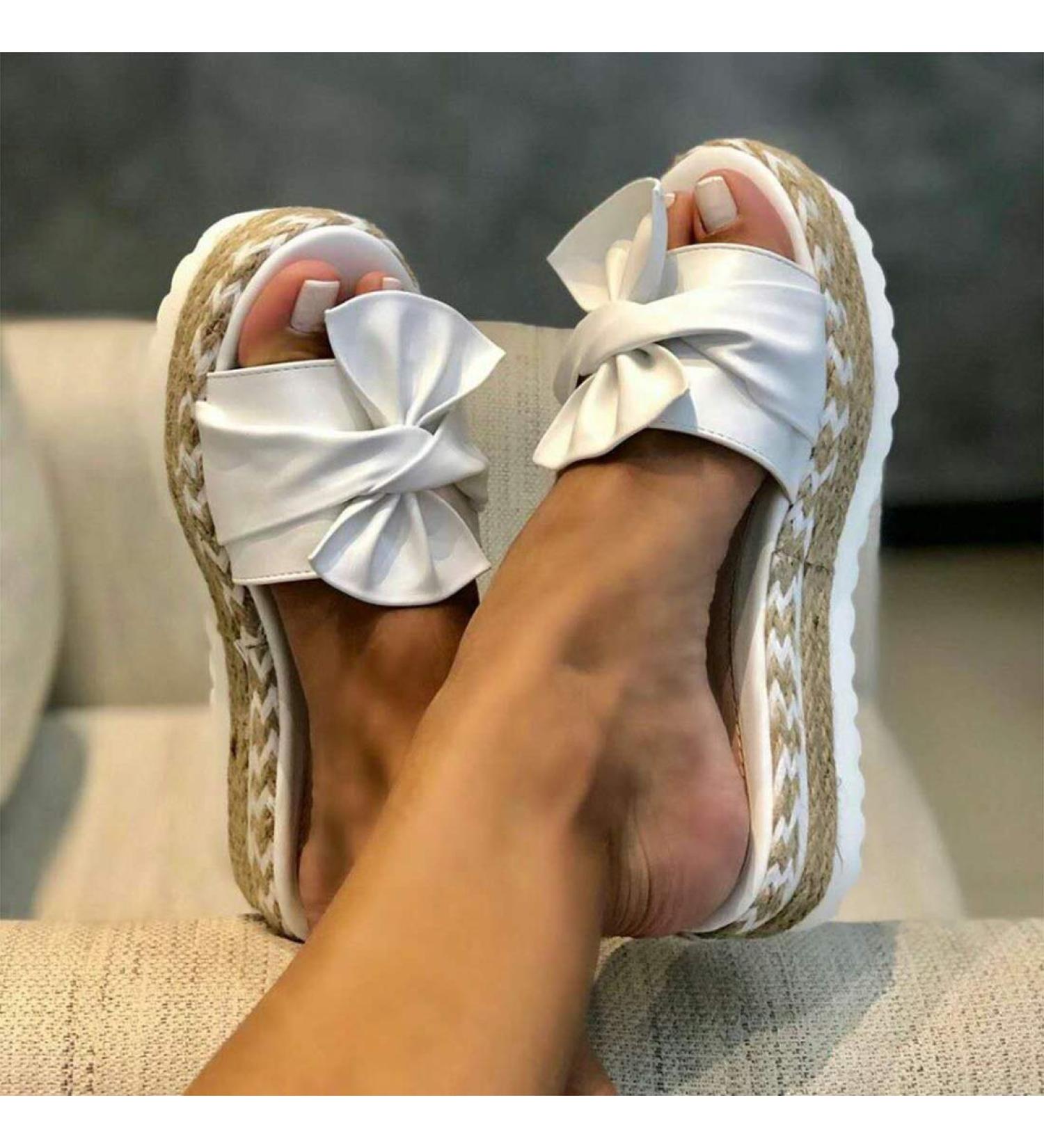 Shop Women's Boho Wedge Heel Slip-On Sandals - Casual Summer Beach Lippers Large Width Open Toe Stylish & Comfortable | 39 EU - Buy Online on GoSupps.com