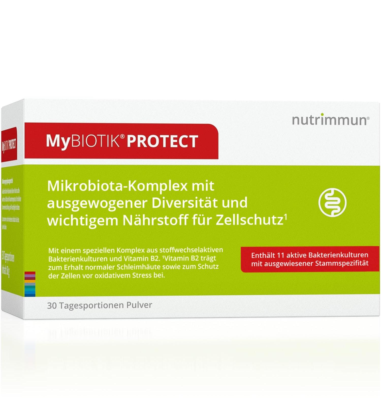 Buy Nutrimmun MyBiotik protect - 30 Daily Portions of Dietary Supplements with Active Bacterial Complex & Vitamin B2 for Optimal Cell Protection | International Shipping Available - Buy Online on GoSupps.com