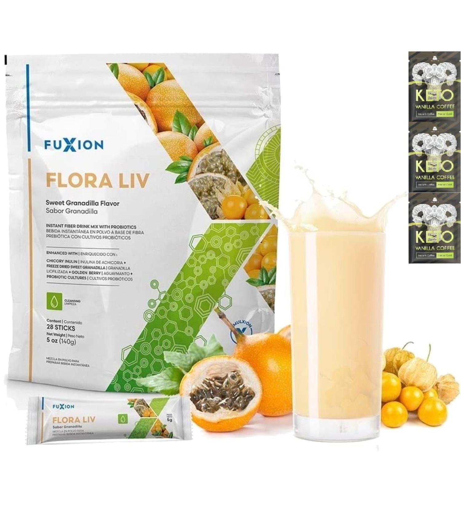 FuXion Flora Liv Probiotics - 10 Billion CFU Sachets with Prebiotic Fiber - Buy Online on GoSupps.com