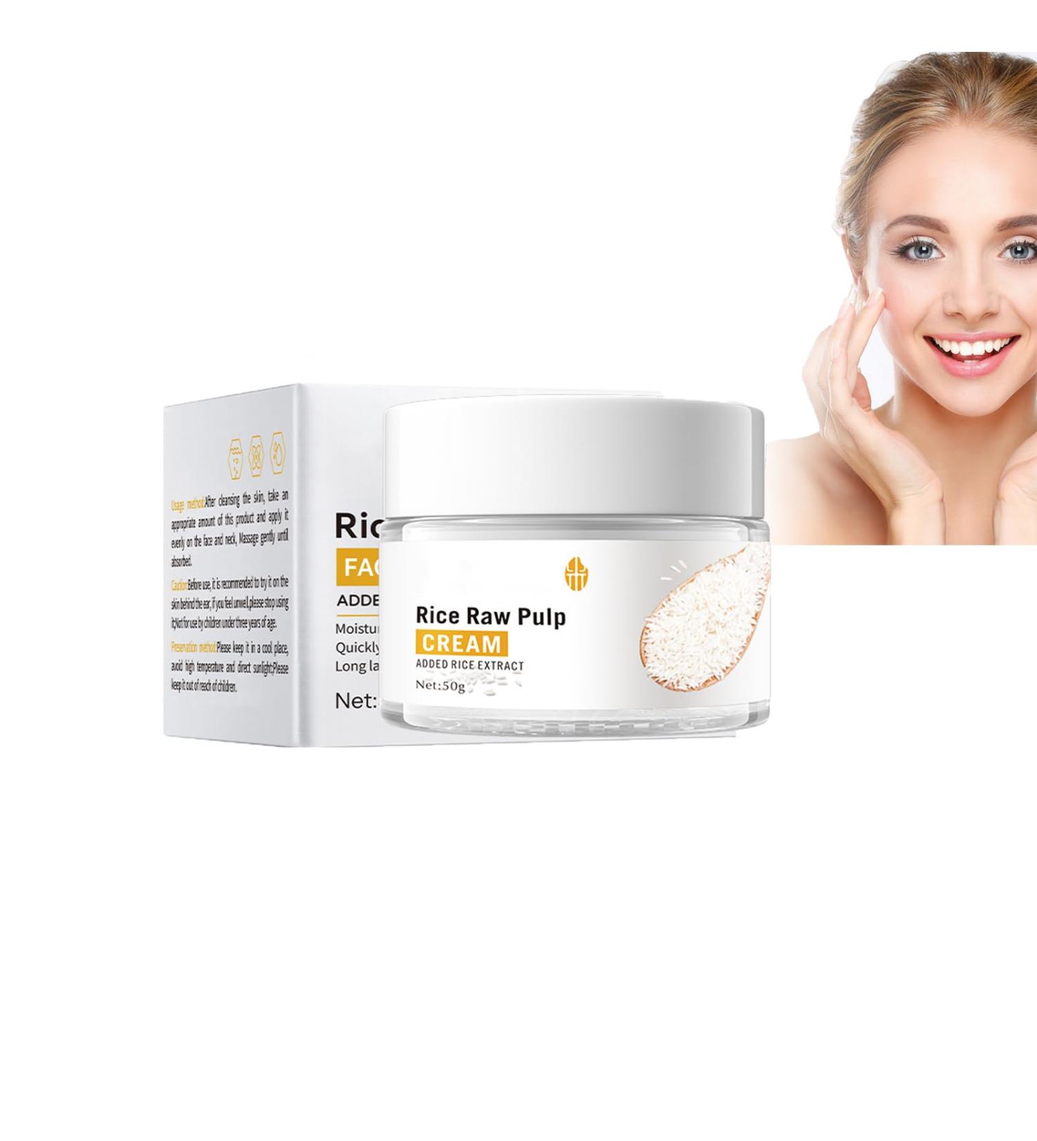  Hppsctink Rice Cream for the Face 50 g Anti-Wrinkle Cream with Rice Base Hydration and Deep Action Repair Skin Barrier Reduces Pigmentation Cream - Buy Online on GoSupps.com