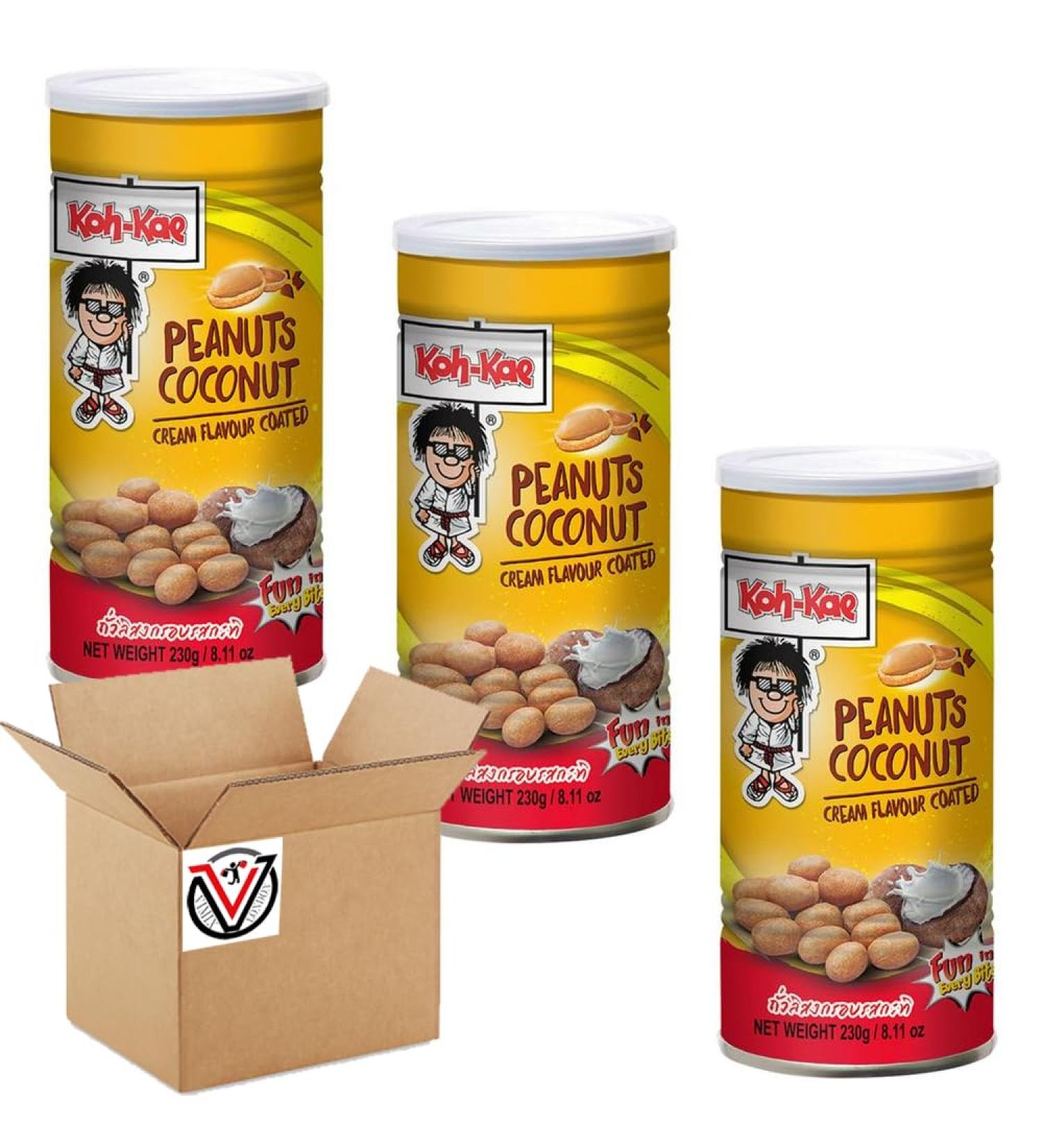 03 x Kohh-Kae Peanuts Coconut 230g - Cream Flavour Coated - Buy Online on GoSupps.com