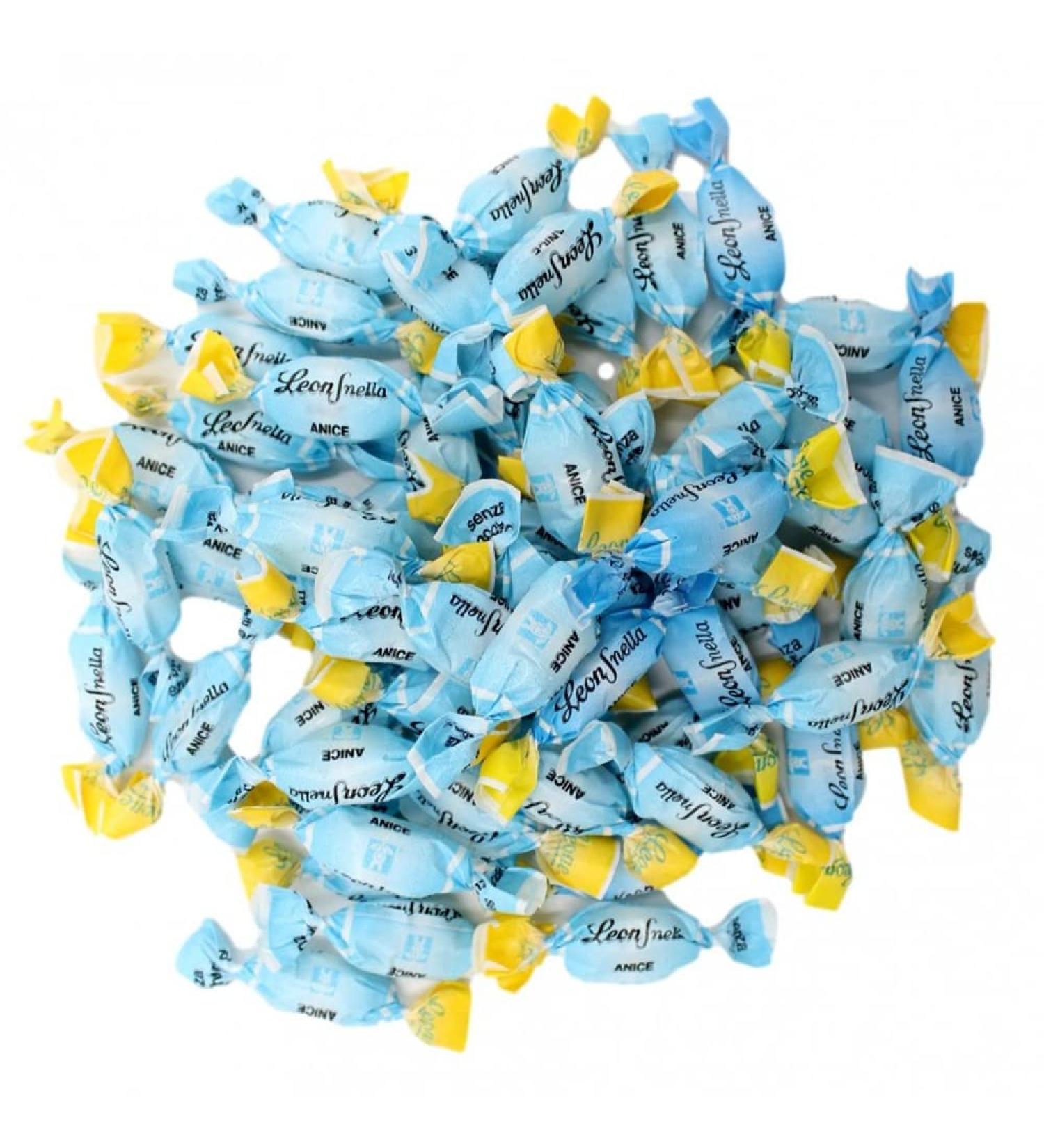 Pastiglie Leone Leonsnella Sugar Free Sweets with ANICE Pack of 500 g No Colouring and Gluten Free Sweet with Isomalt Maltitia Lion