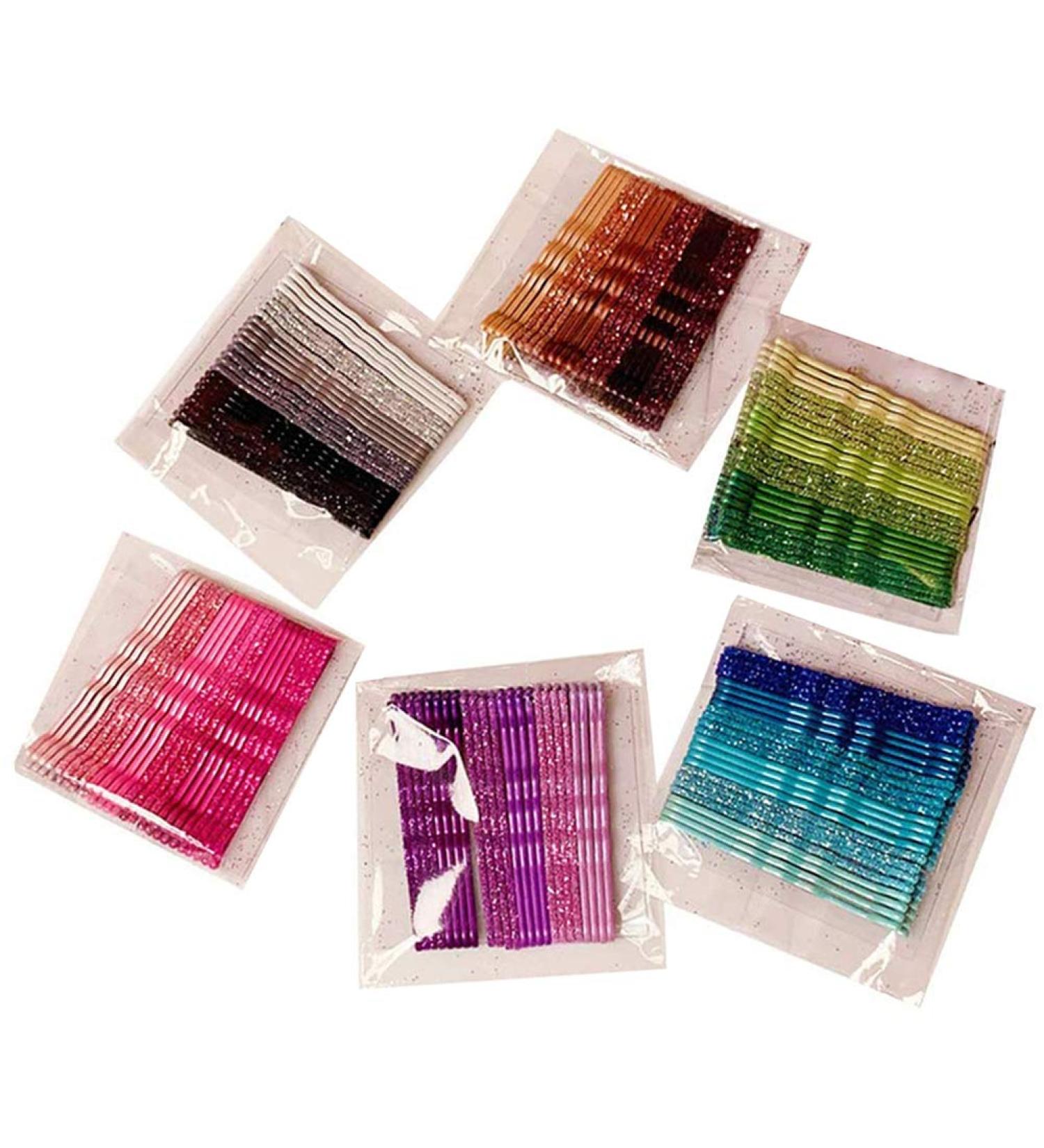 Gradient Glitter Bobby Pins - 144 Pcs Colorful Hair Clips for Women and Girls - Buy Online on GoSupps.com