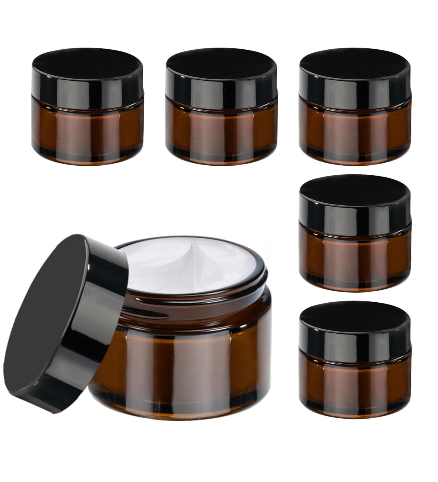 Gauato 6-Piece Glass Cream Containers - 30ml Empty Cans with Lid & Liner for Cosmetics Lotions & Creams | Ideal for International Shipping - Buy Online on GoSupps.com