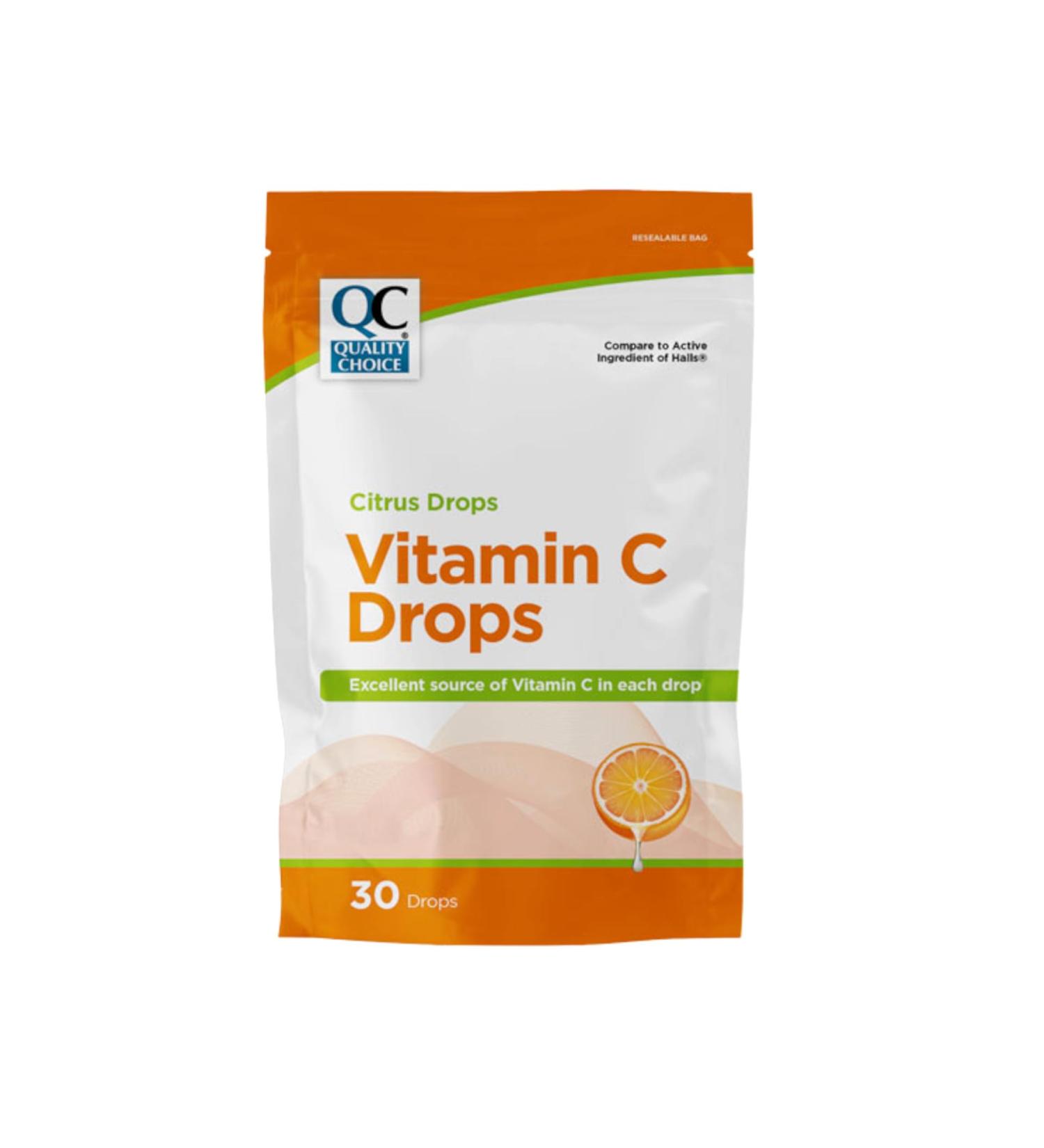Quality Choice Vitamin C Drops Citrus Flavor 30 Count