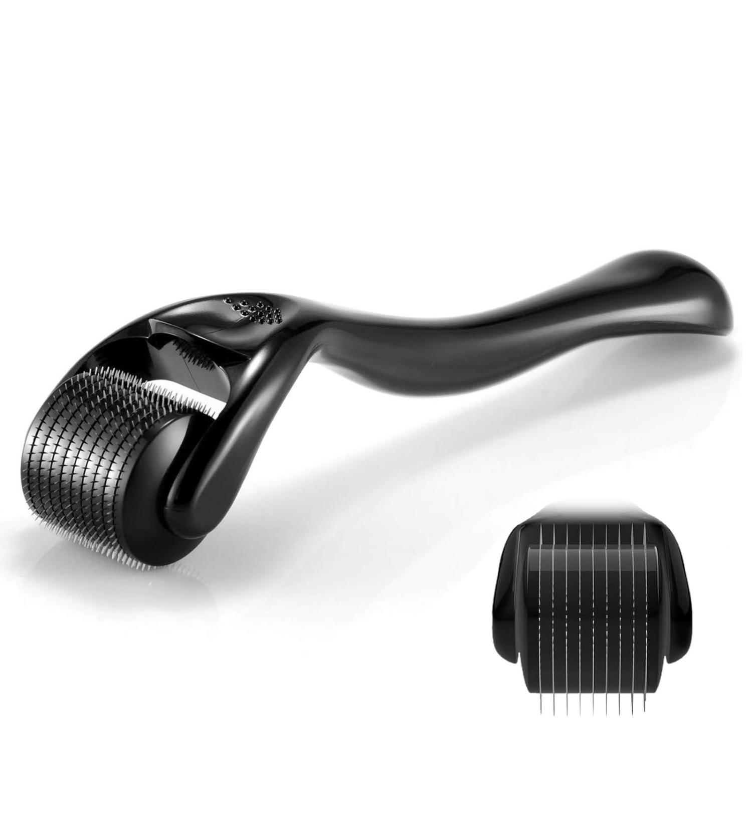 Derma Roller Hair Growth Men Beard Growth Roller 540 0.5mm Titanium Needles Beard Roller Microneedling Roller for Growth Derma Roller for Stimulate Beard and Hair Growth(Black) - Buy Online on GoSupps.com