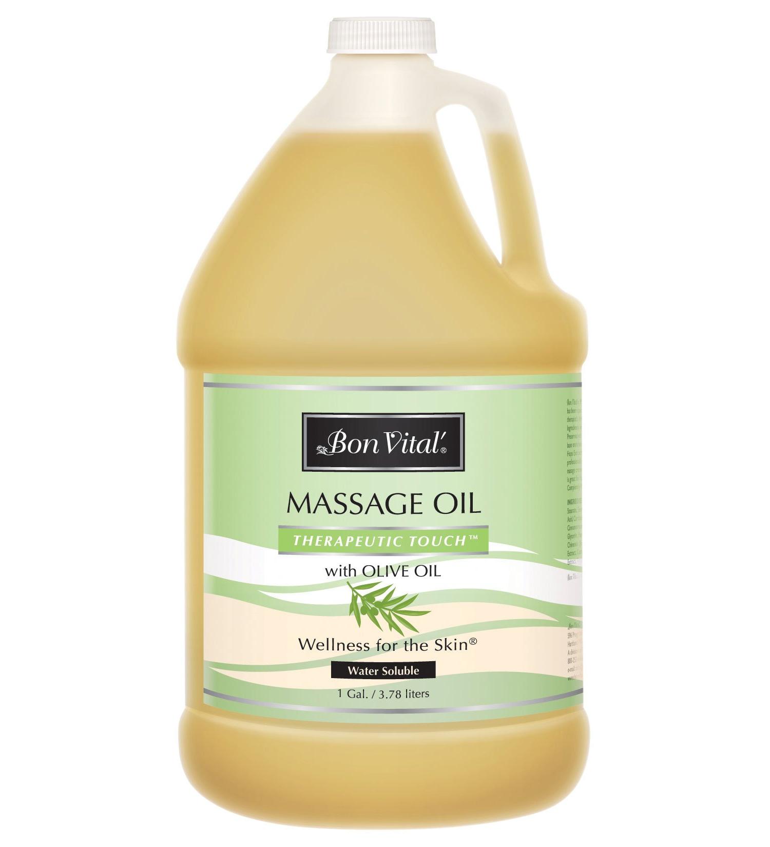 Bon Vital Therapeutic Touch Massage Oil - Olive Oil for Dry Skin & Sore Muscles Hydrating 1 Gal Lightweight Oil Ideal for Relaxing Massages - Pack of 1 - Buy Online on GoSupps.com