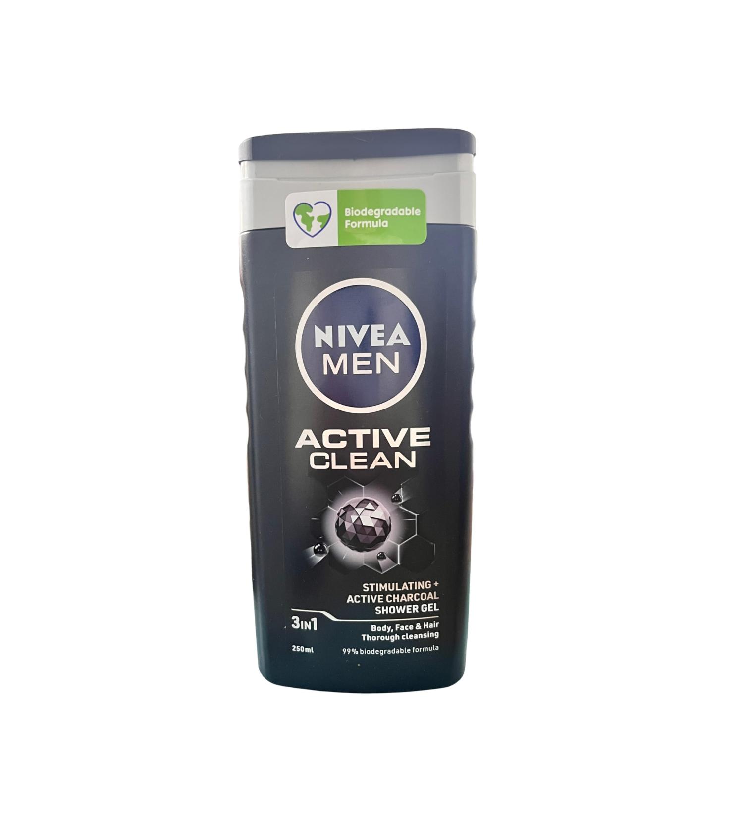 Nivea Active Clean Shower gel for men 6 pieces 6 x 250 ml - Buy Online on GoSupps.com