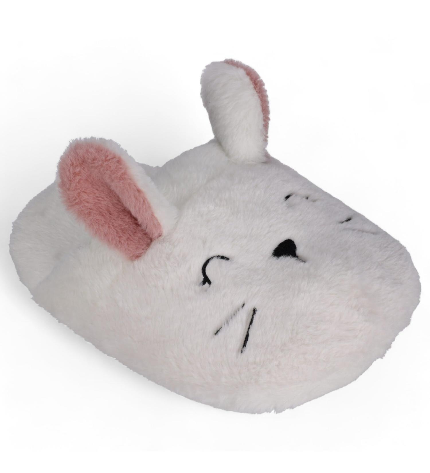 Mijoma cuddly foot warmer in animal design-soft polyester foot warmer 35 x 28 cm durable easy to care for perfect for cold days (rabbit-white)
