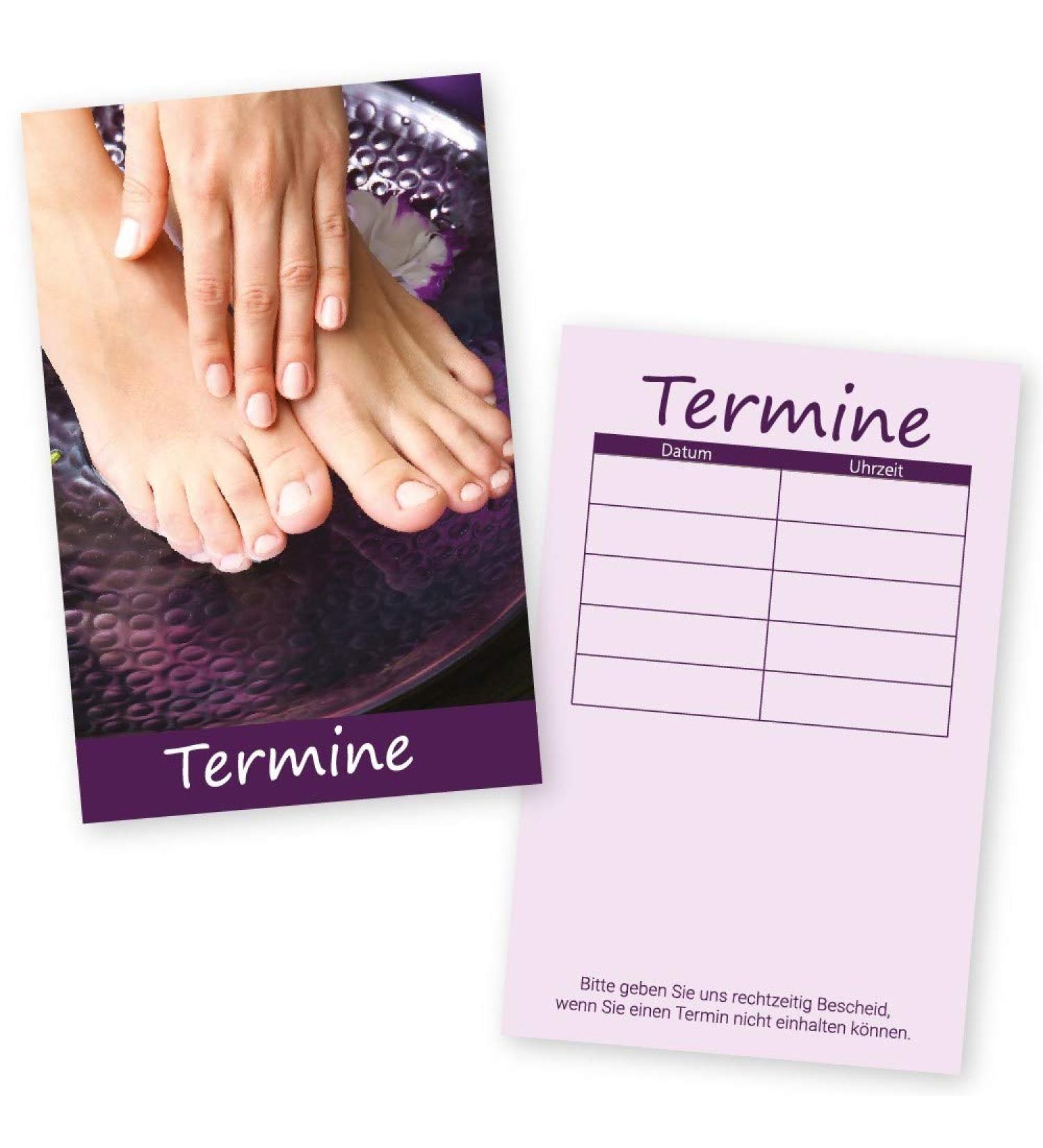 500 Hand & Foot Care Appointment Cards for Beauty Salons | Manicure & Pedicure - 5 Fields - Buy Online on GoSupps.com