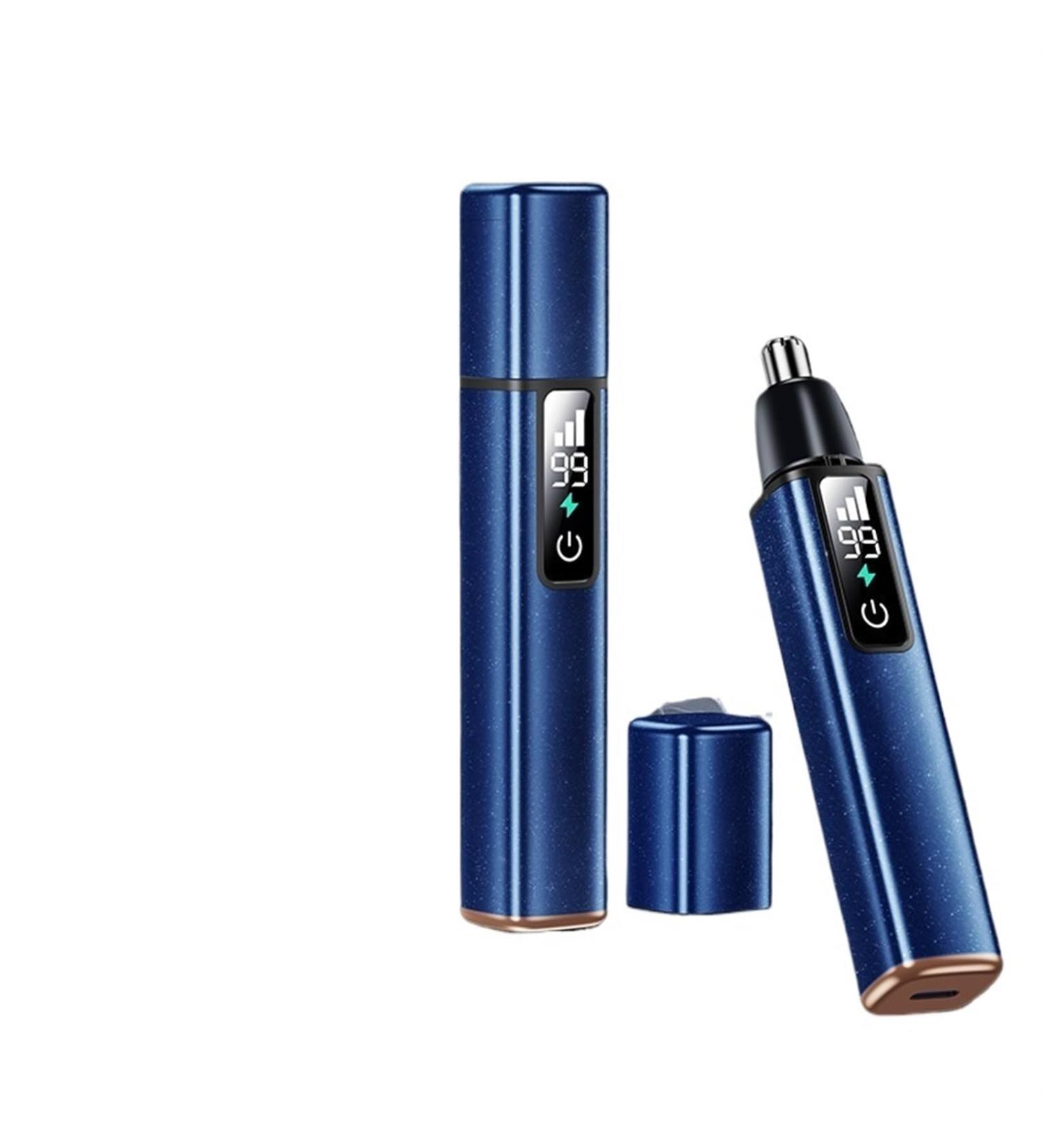 Ear and Nose Hair Trimmer 2024 | Painless USB Rechargeable | LED Display | Easy Clean | For Men & Women - Blue - Buy Online on GoSupps.com