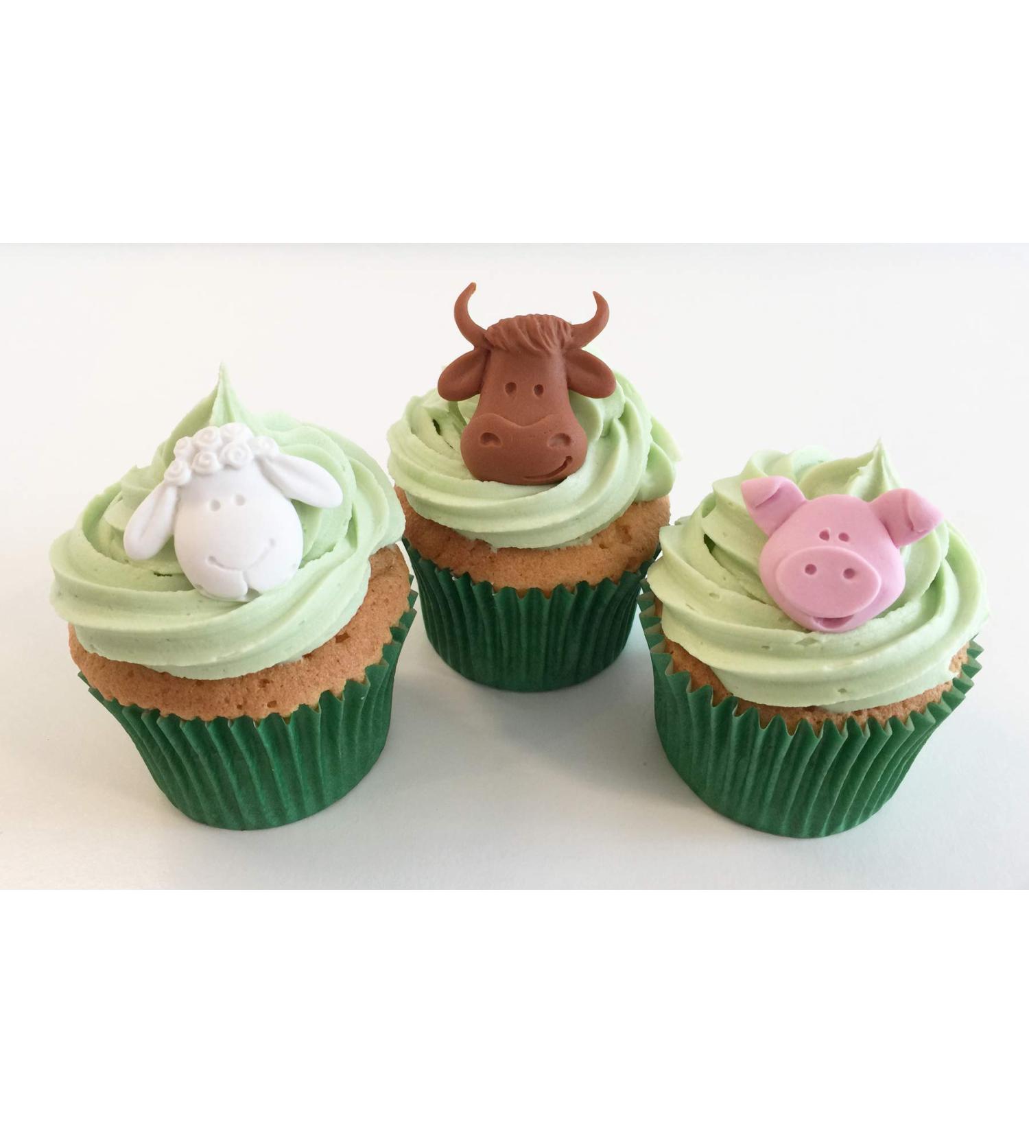 6 Sugar Farmyard Animal Cake Toppers- Edible Unique & Made with Love & Imagination in The UK! - Buy Online on GoSupps.com