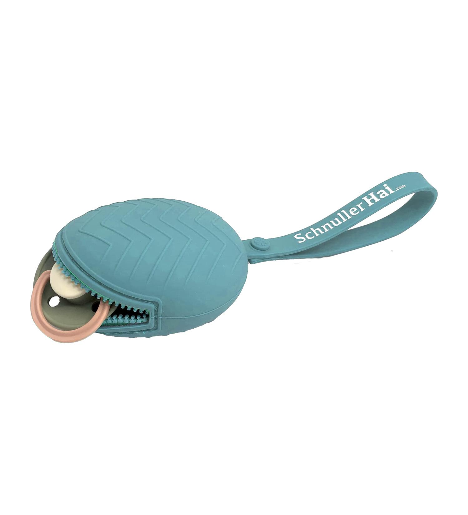 SchnullerHai Teal pacifier bag practical for storing 2 pacifiers pacifier box with flexible fastening